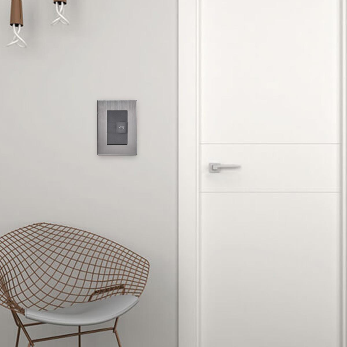 Foto 6 | Timbre Con Placa Ventdepot Mxius-003 3 Piezas Plateado