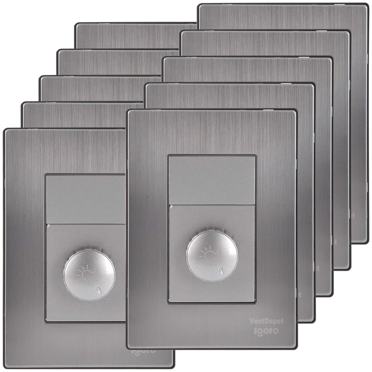 Interruptor Dimmer Para Focos Ventdepot Mxiul-006 10 Piezas Plateado