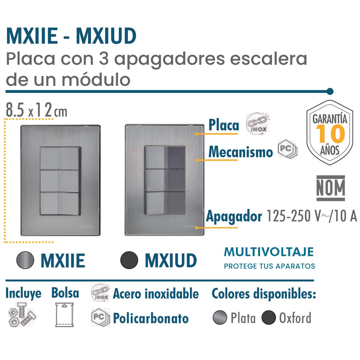 Foto 4 pulgar | Placas Apagador Escalera Ventdepot Mxiud-005 5 Piezas Plateado