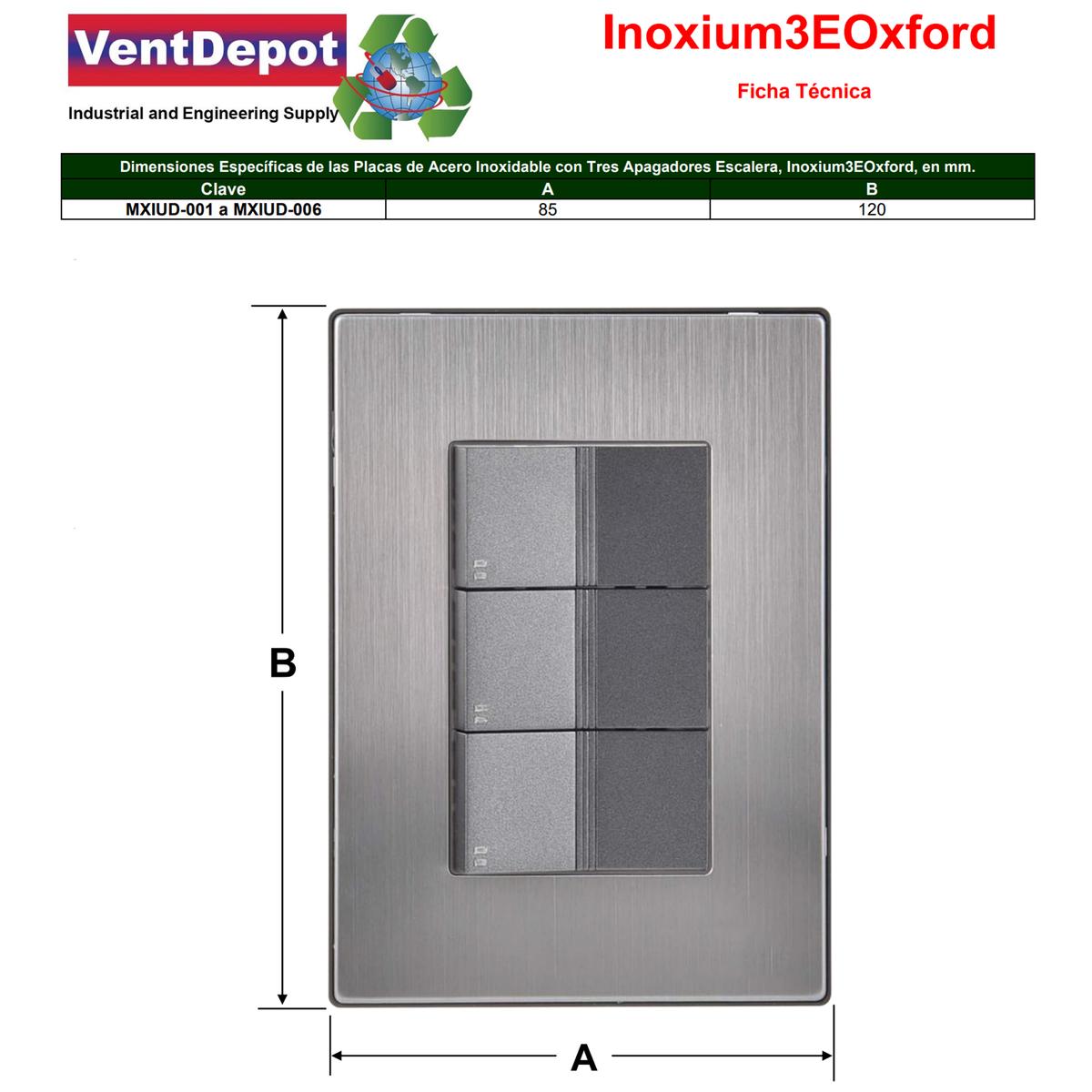 Foto 6 pulgar | Placas Apagador Escalera Ventdepot Mxiud-005 5 Piezas Plateado
