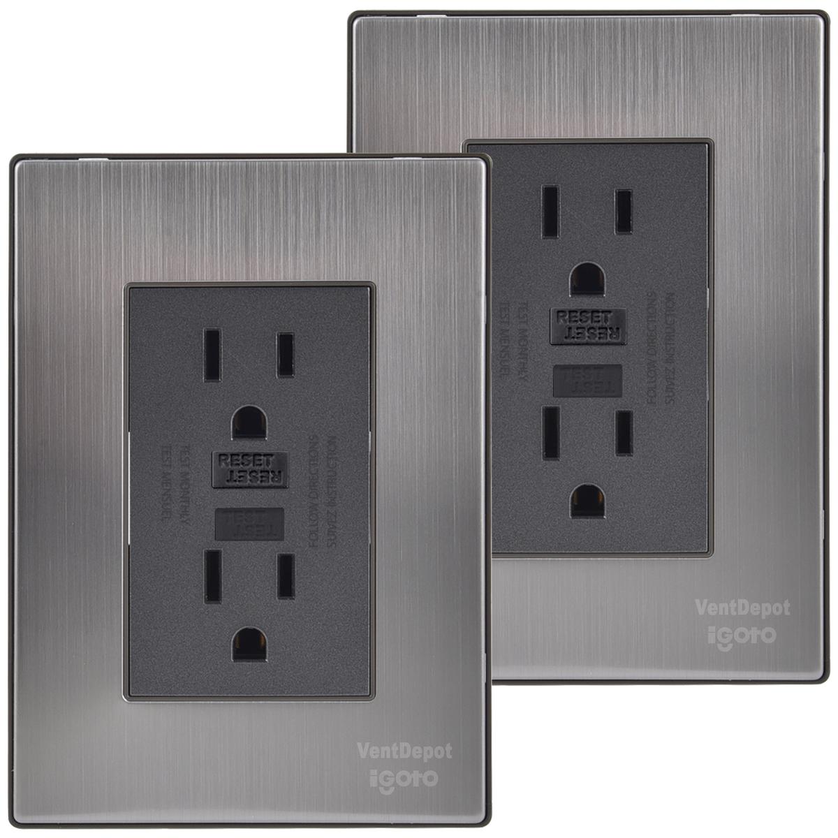 Placa Conector Duplex Ventdepot Mximf-002 2 Piezas Plateado