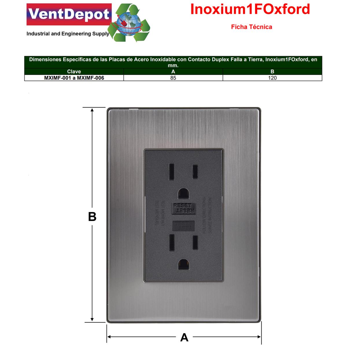 Foto 6 pulgar | Placa Conector Duplex Ventdepot Mximf-002 2 Piezas Plateado