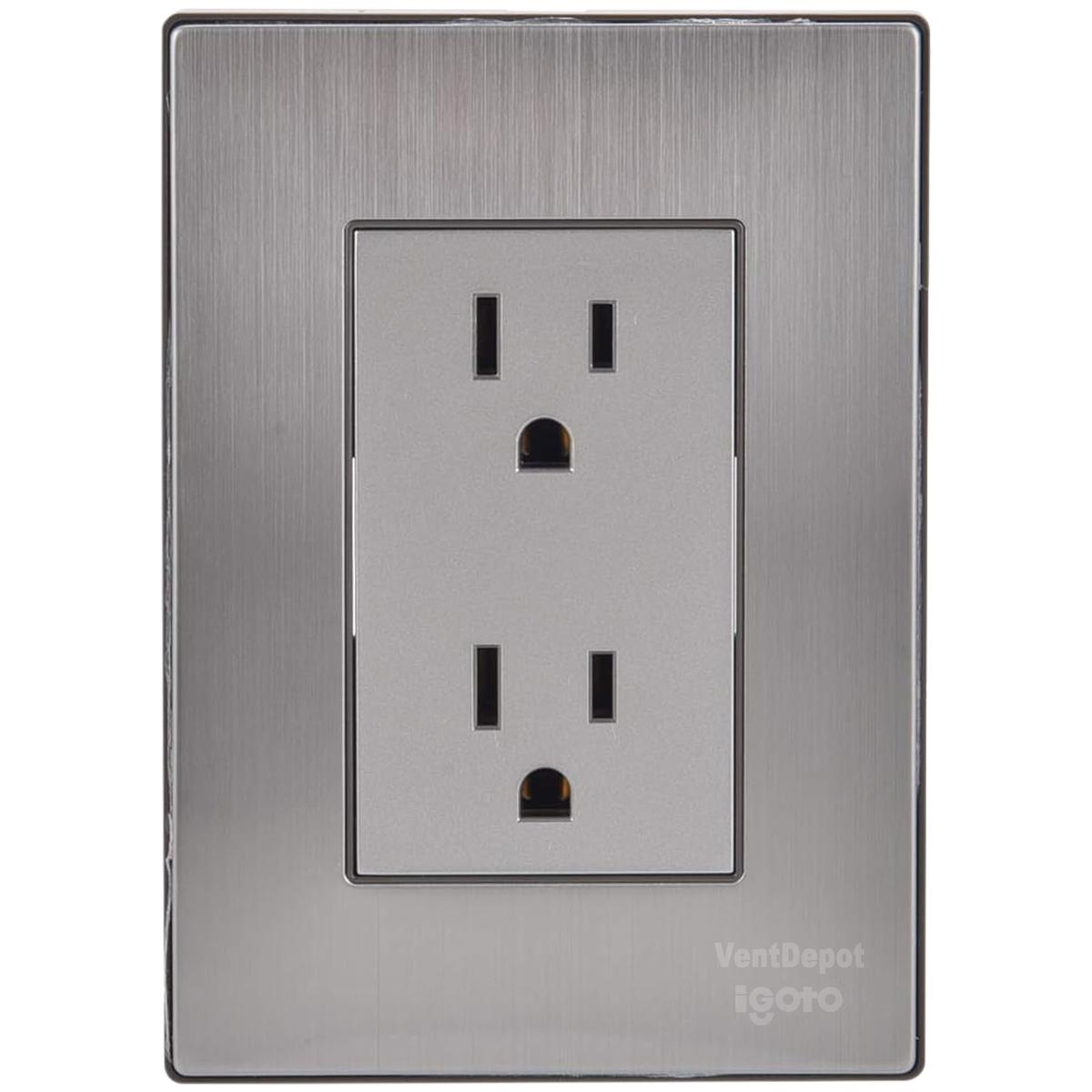 Placa Duplex Acero Inoxidable Ventdepot Mxinu-001 1 Pieza Plateado