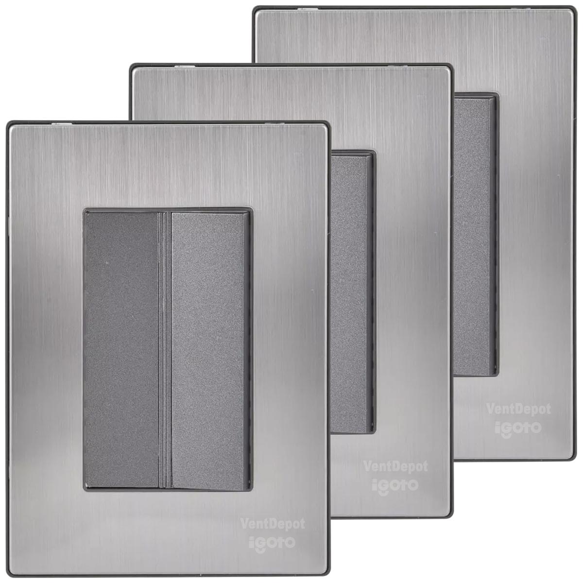 Apagador Grande Ventdepot Mxiod-003 3 Piezas Plateado