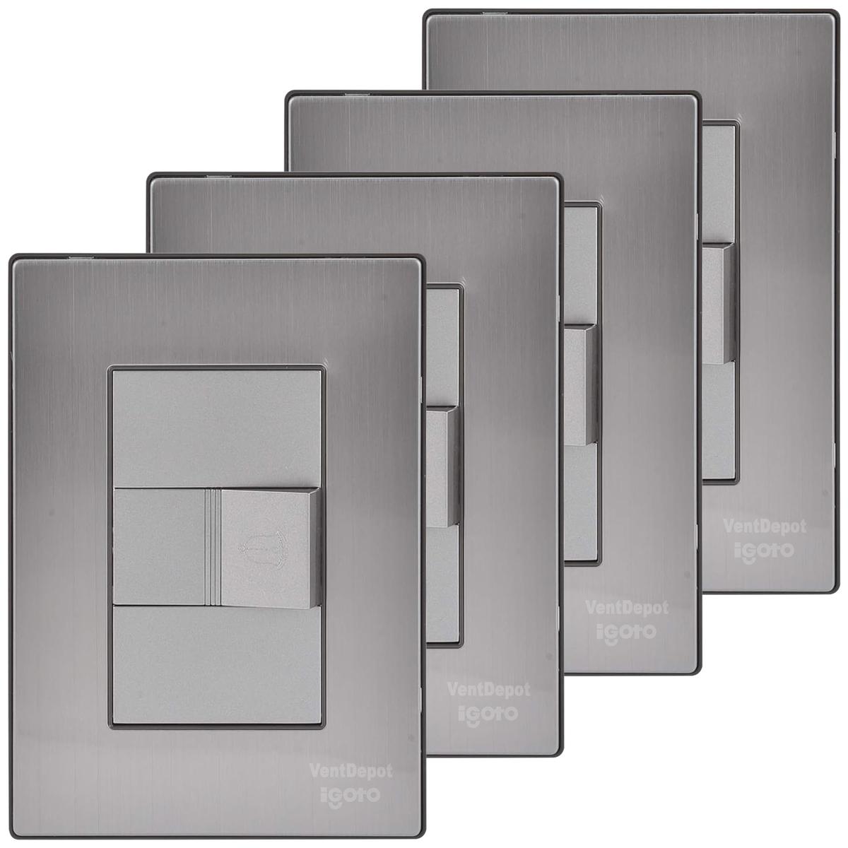 Placa Botón Timbre Ventdepot Mxiuo-004 4 Piezas Plateado