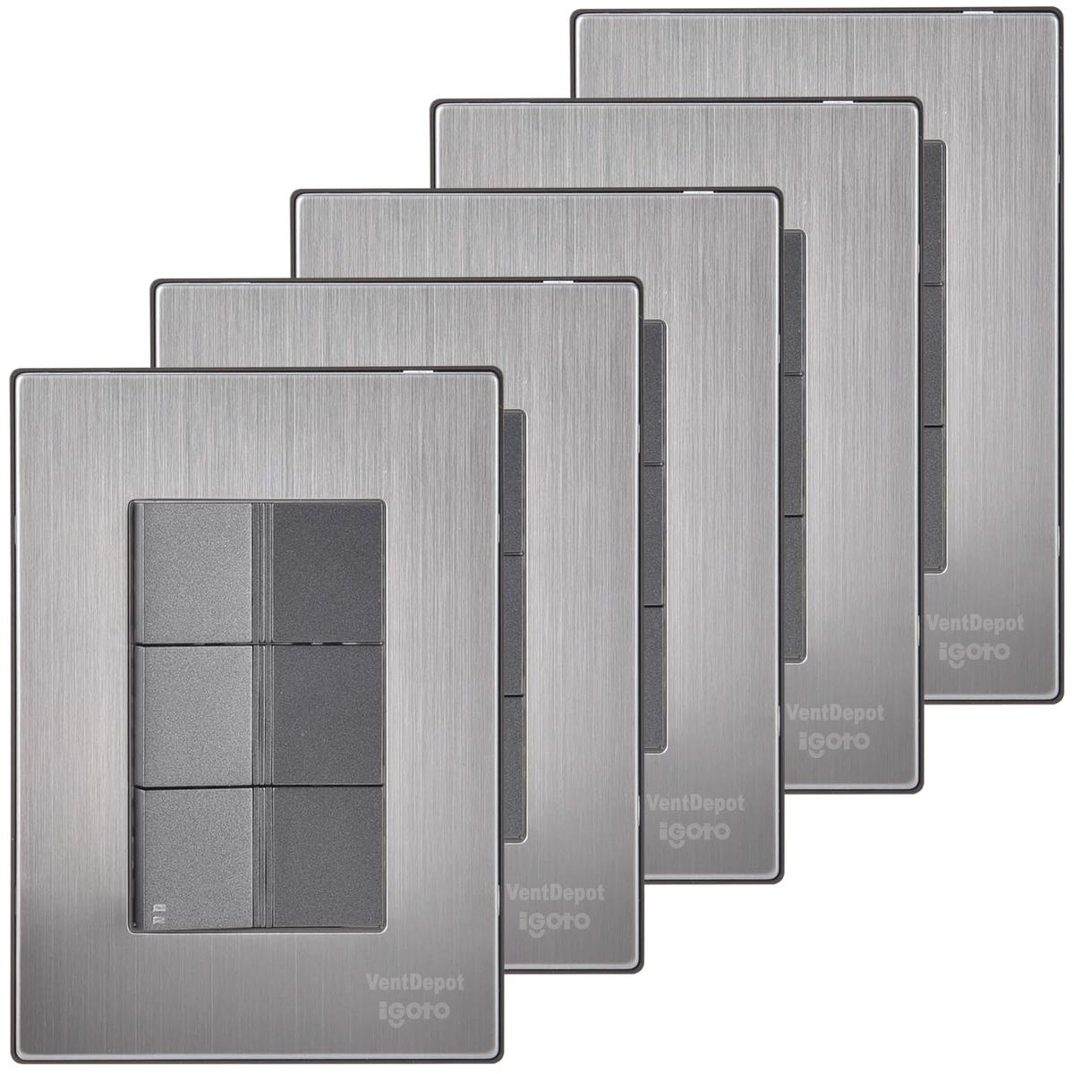 Apagadores Modulares Ventdepot Mxiur-005 5 Piezas Plateado