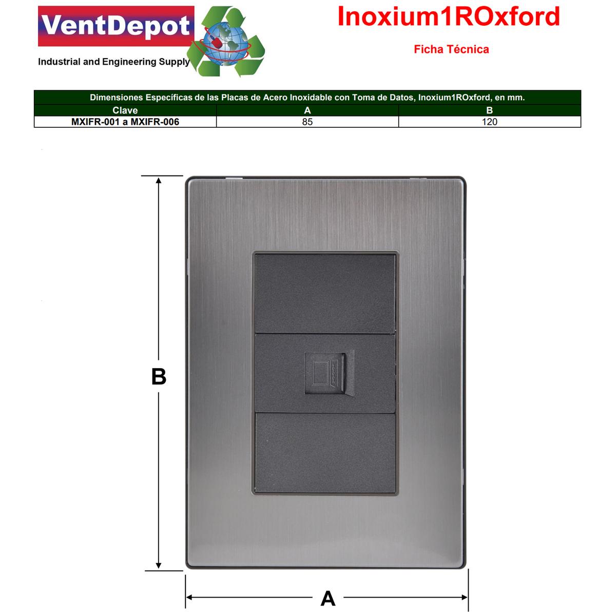 Foto 6 pulgar | Contacto De Red Para Pared Ventdepot Mxifr-001 1 Pieza Plateado