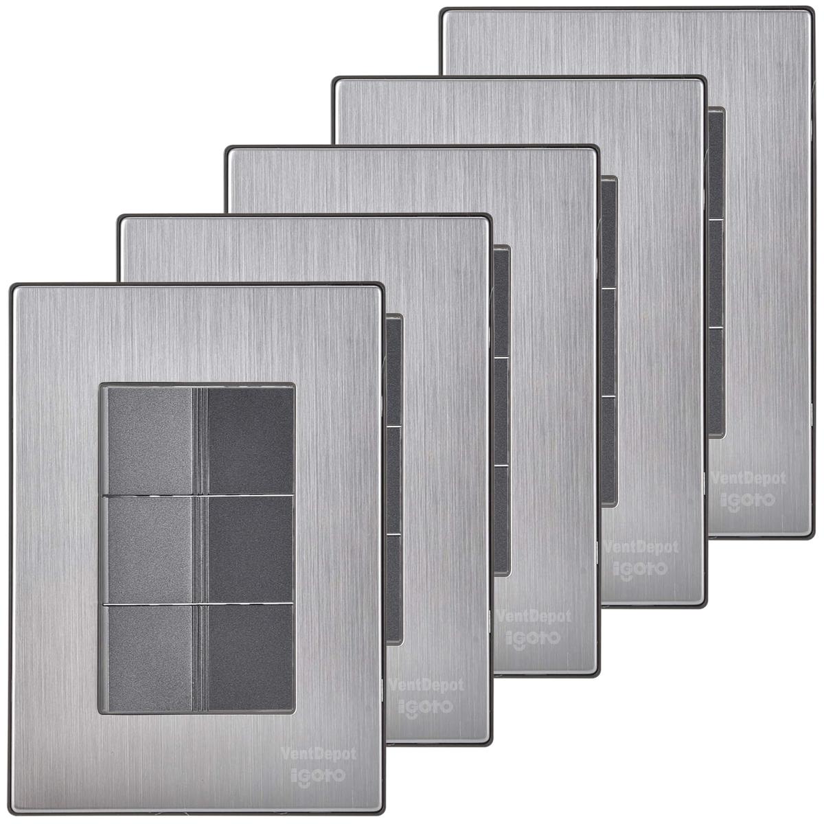 Apagador Alta Calidad Ventdepot Mxium-005 5 Piezas Plateado