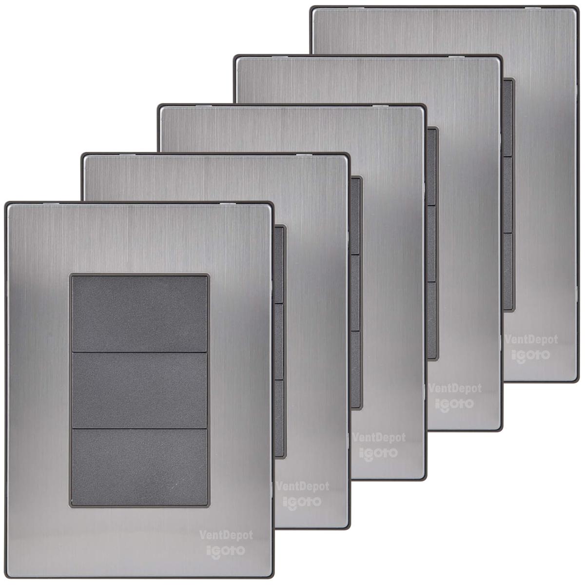 Placa Ciega Duradera Ventdepot Mxiuf-005 5 Piezas Plateado