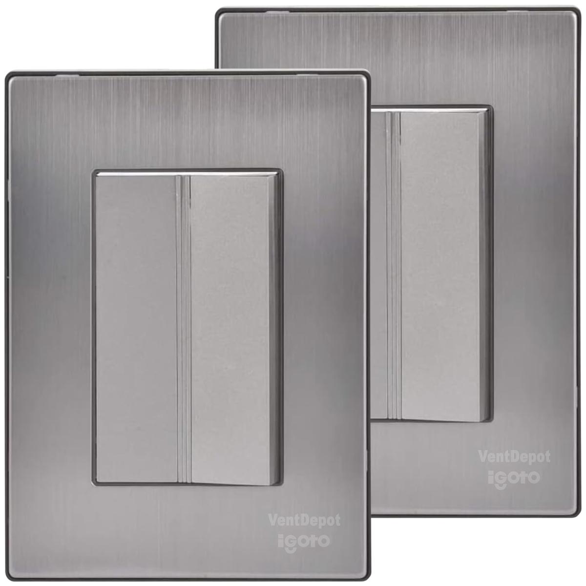 Interruptor Diseño Moderno Ventdepot Mxioa-002 2 Piezas Plateado
