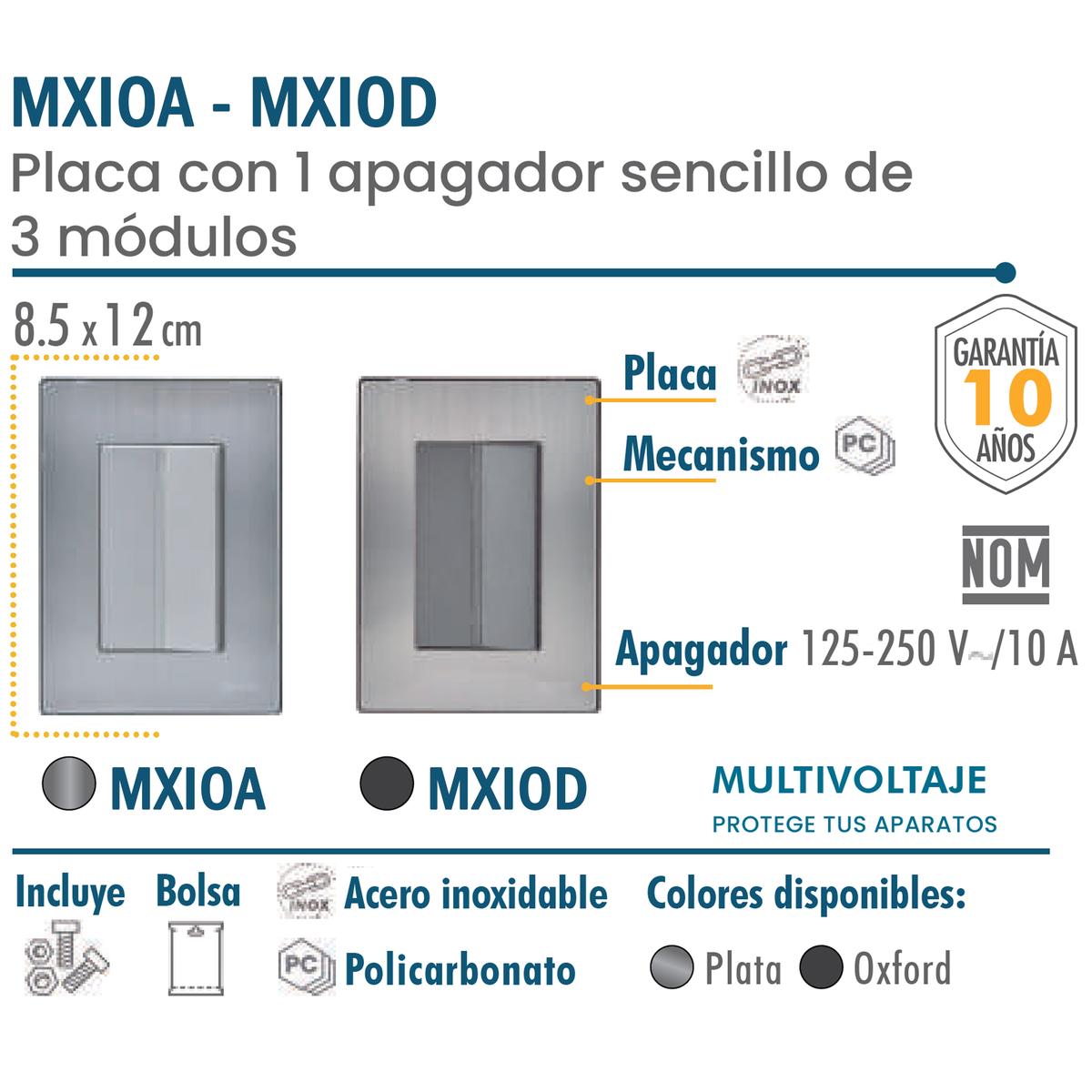 Foto 4 pulgar | Interruptor Diseño Moderno Ventdepot Mxioa-002 2 Piezas Plateado