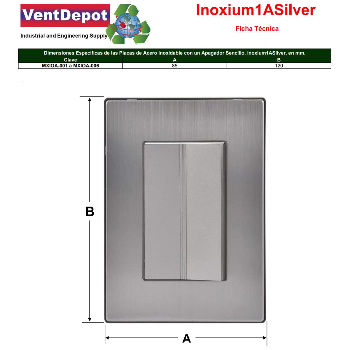 Foto 5 | Interruptor Diseño Moderno Ventdepot Mxioa-002 2 Piezas Plateado