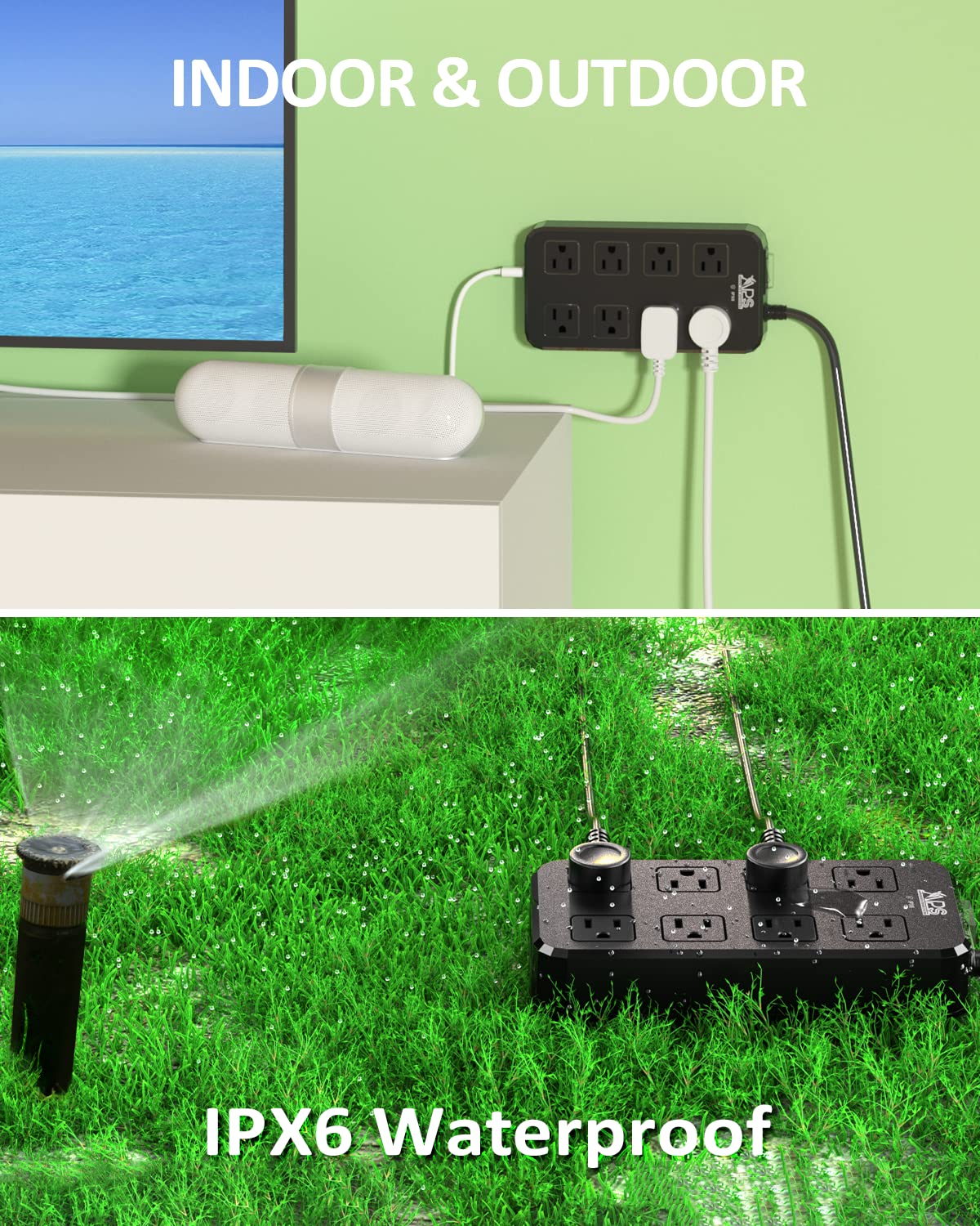 Foto 5 pulgar | Power Strip Aps De 8 Salidas  3 Usb (1 Usb-c)  10 Pies  Resistente Al Agua  Color Negro - Venta Internacional.