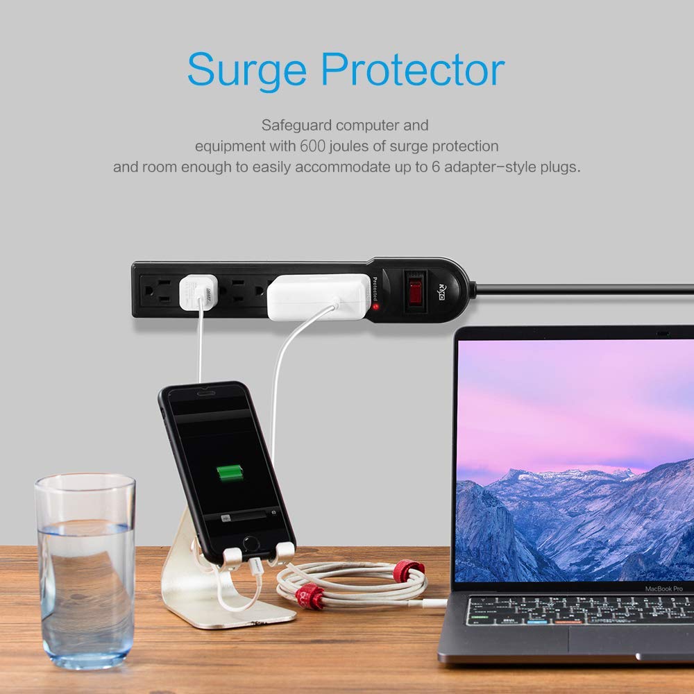Foto 4 pulgar | Protector Contra Sobretensiones Power Strip Kmc  Paquete De 10 Con 6 Enchufes Y Cable De 2 Pies - Venta Internacional.