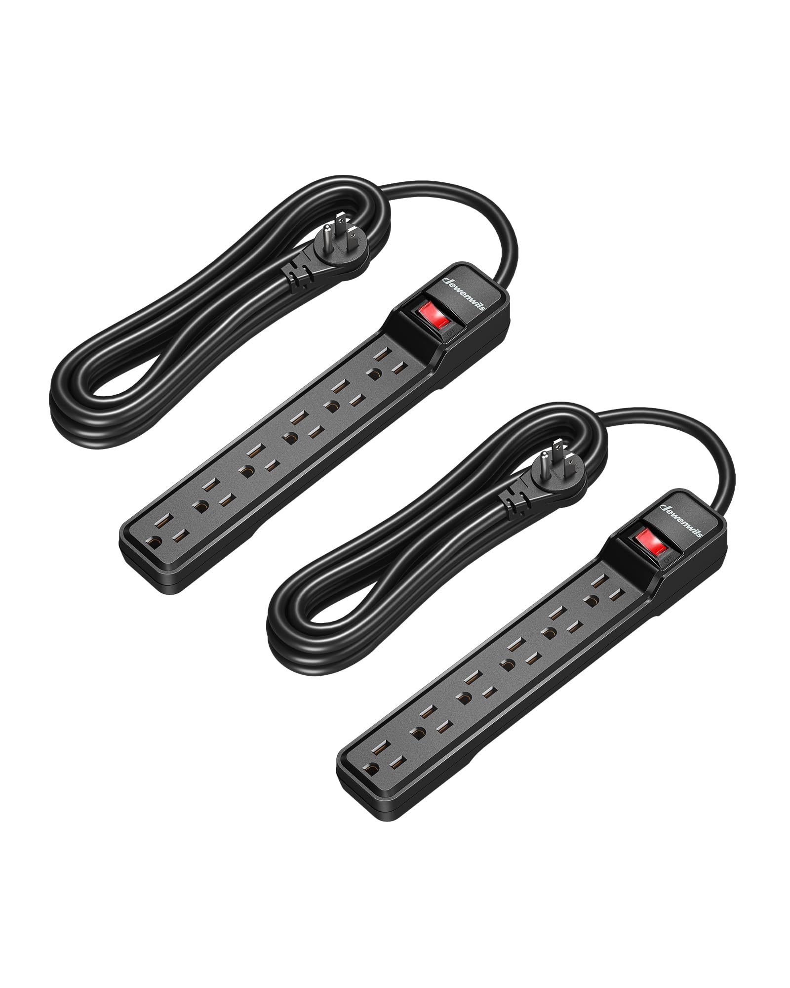 Protector Contra Sobretensiones Power Strip Dewenwils  Paquete De 2  Cable De 15 Pies  6 Enchufes - Venta Internacional.