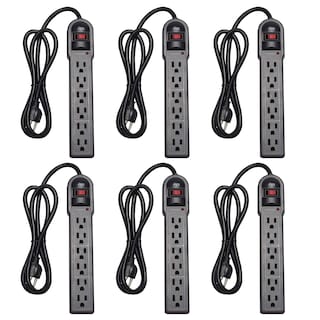 Foto 1 | Protector Contra Sobretensiones Power Strip Kmc De 6 Salidas Paquete De 6 Con Cable De 4 Pies - Venta Internacional.