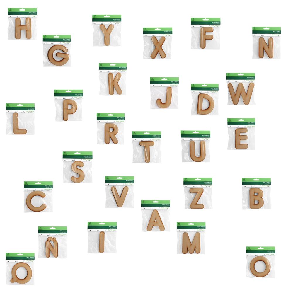 Foto 3 pulgar | Set 10 Piezas De Bolsa Con 3 Piezas Letras De Madera Corte Mdf 3mm Politec