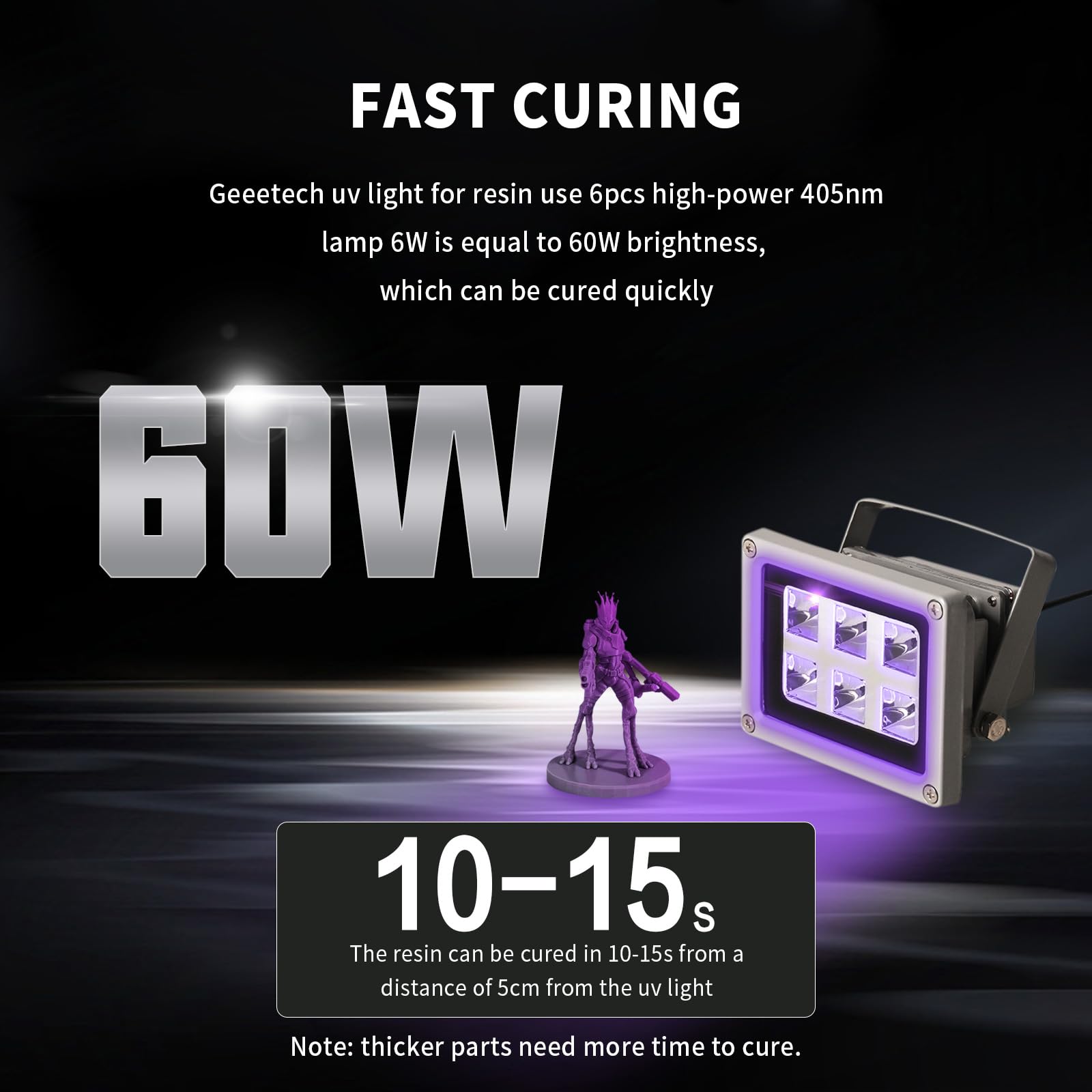 Foto 2 | Salida De Luz Uv Geeetech De 405 Nm Y 60 W Para Impresión 3d Sla/dlp/lcd - Venta Internacional.