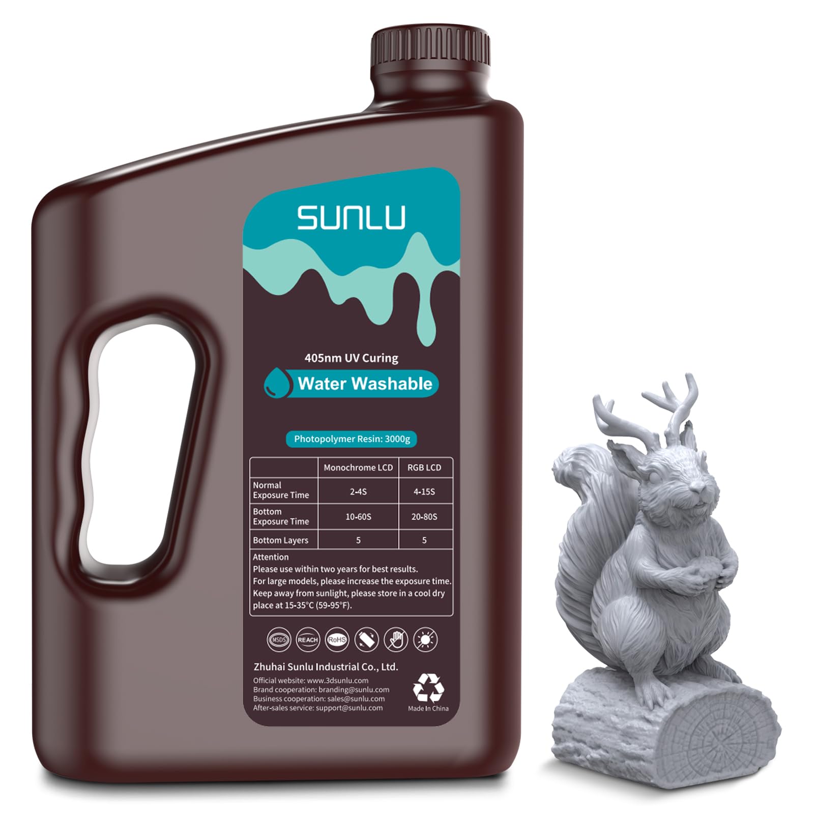 Impresora 3d De Resina Sunlu Lavable Con Agua, 3 Kg, Gris, 395-405 Nm - Venta Internacional.