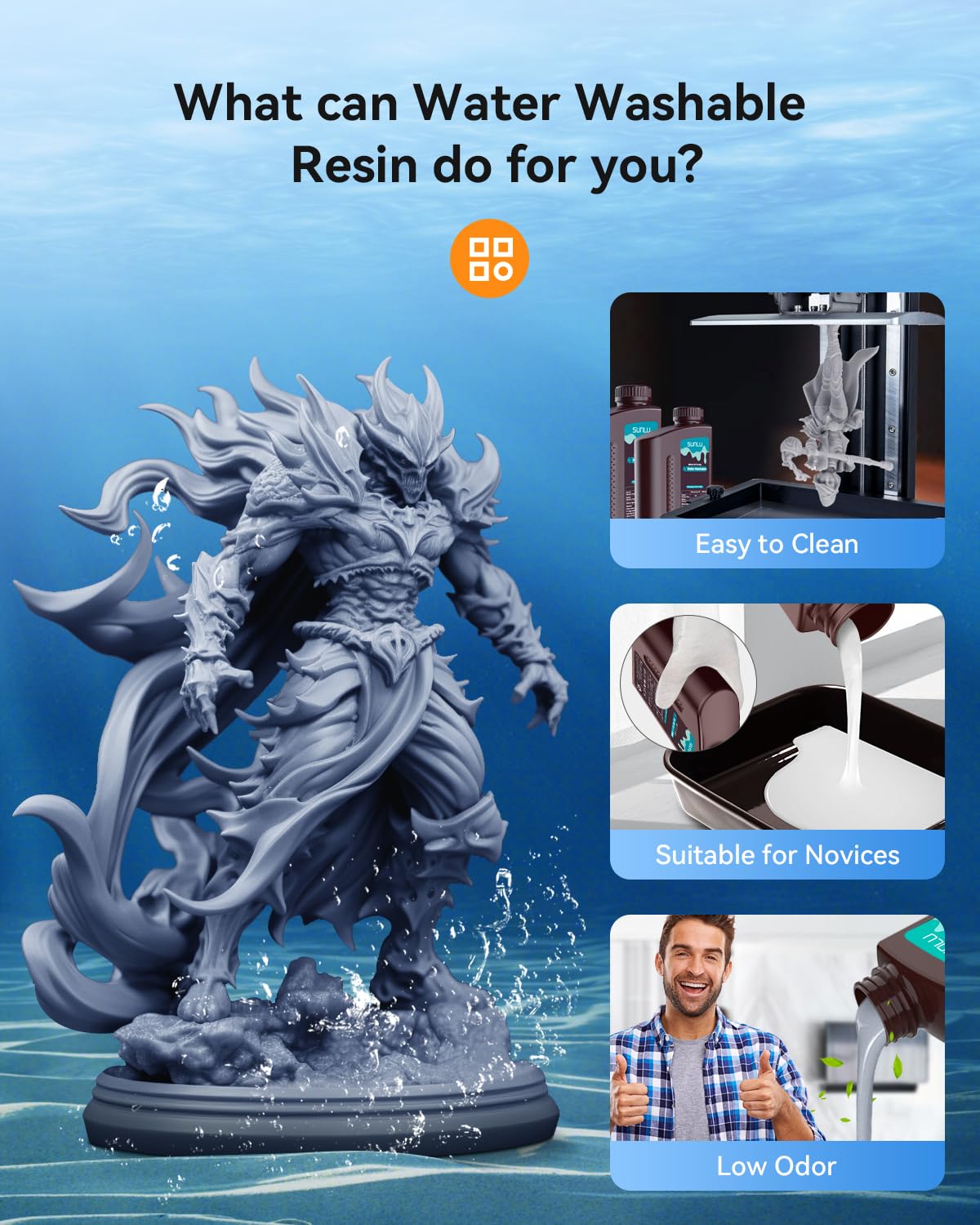 Foto 3 | Impresora 3d De Resina Sunlu Lavable Con Agua, 3 Kg, Gris, 395-405 Nm - Venta Internacional.