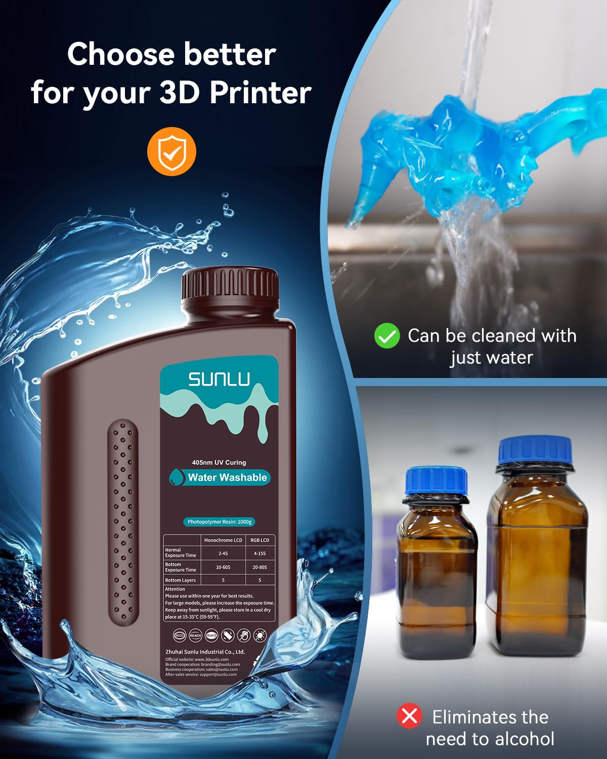 Foto 4 | Impresora 3d De Resina Sunlu Lavable Con Agua, 3 Kg, Gris, 395-405 Nm - Venta Internacional.