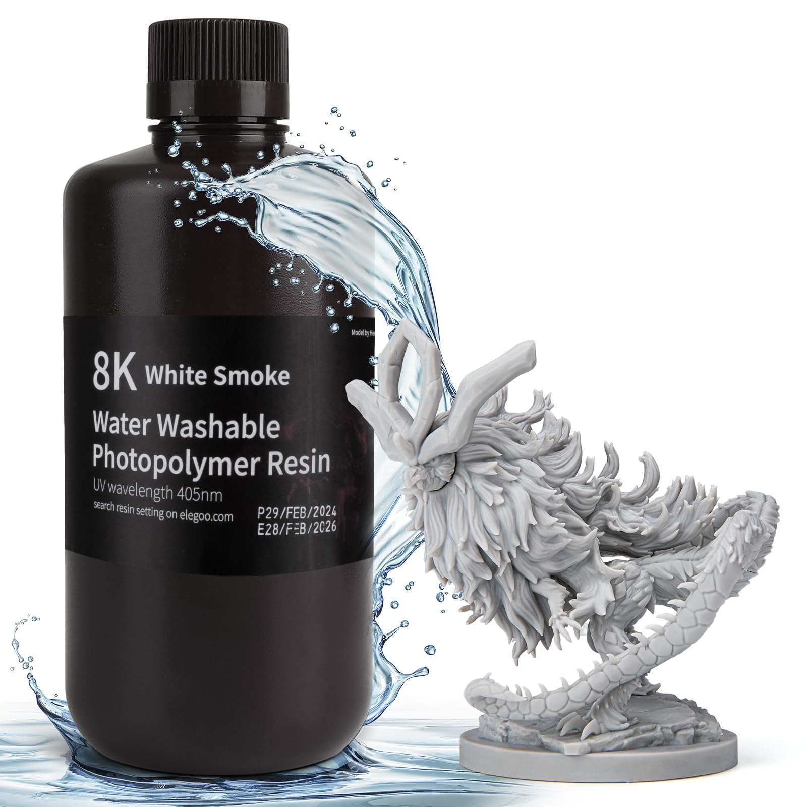 Foto 1 | Impresora 3d De Resina Elegoo 8k, Lavable En Agua, 1000 G, Color Blanco Ahumado - Venta Internacional.