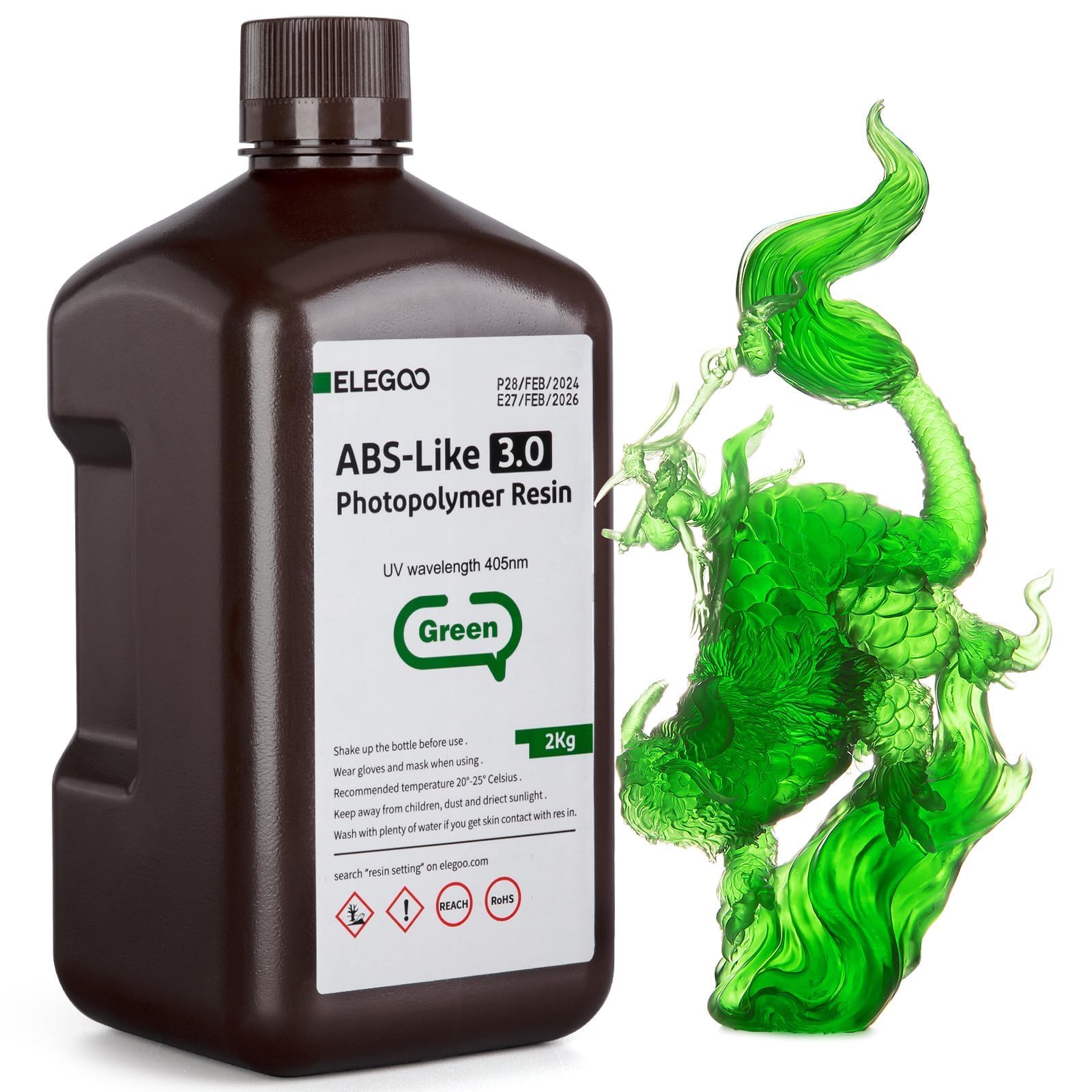 Foto 2 pulgar | Impresora 3d De Resina Elegoo Tipo Abs 3.0 405 Nm, 2 Kg, Verde Transparente - Venta Internacional.