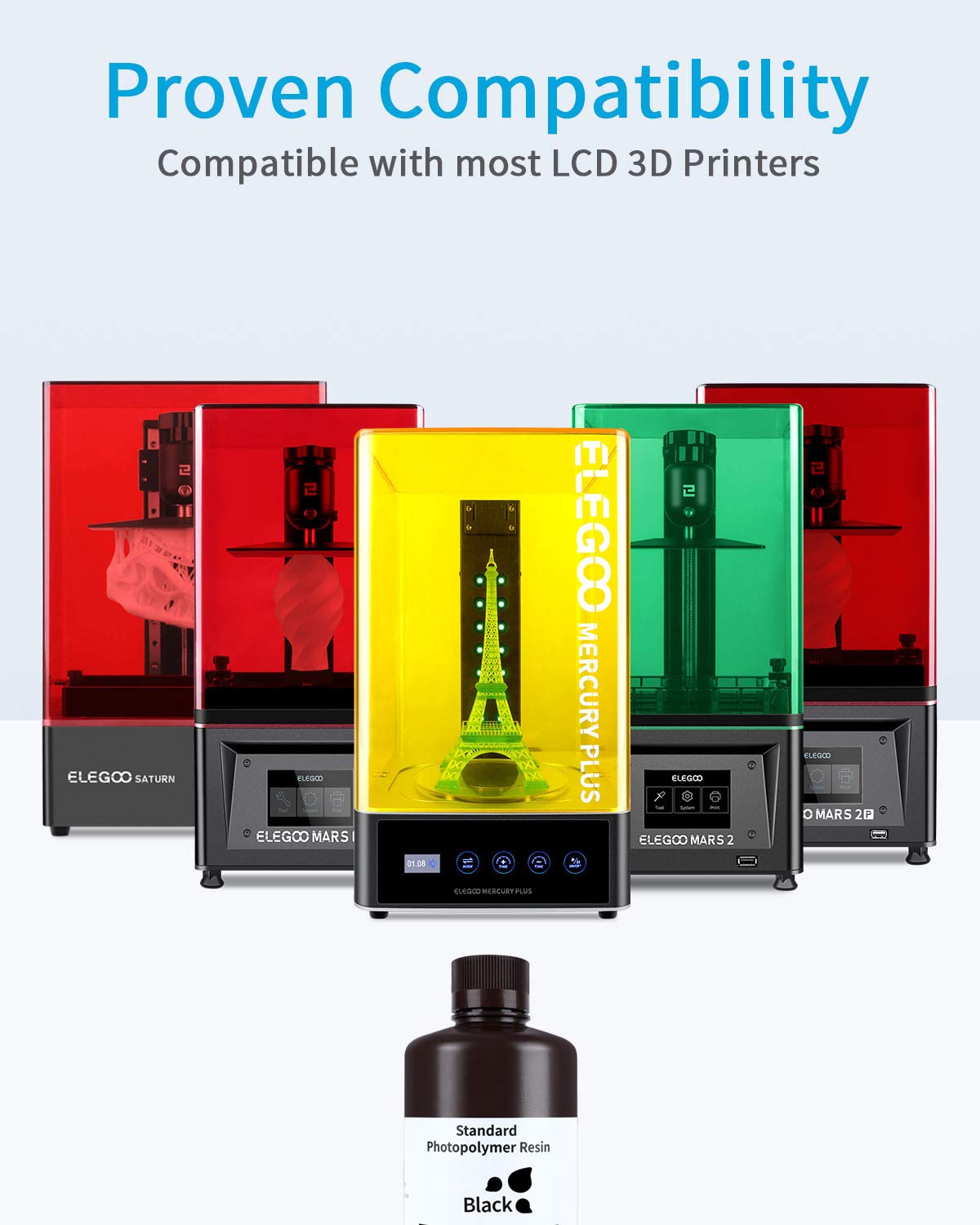 Foto 5 pulgar | Impresora 3d De Resina Elegoo, Fotopolímero Estándar, 1 Kg, 405 Nm - Venta Internacional.