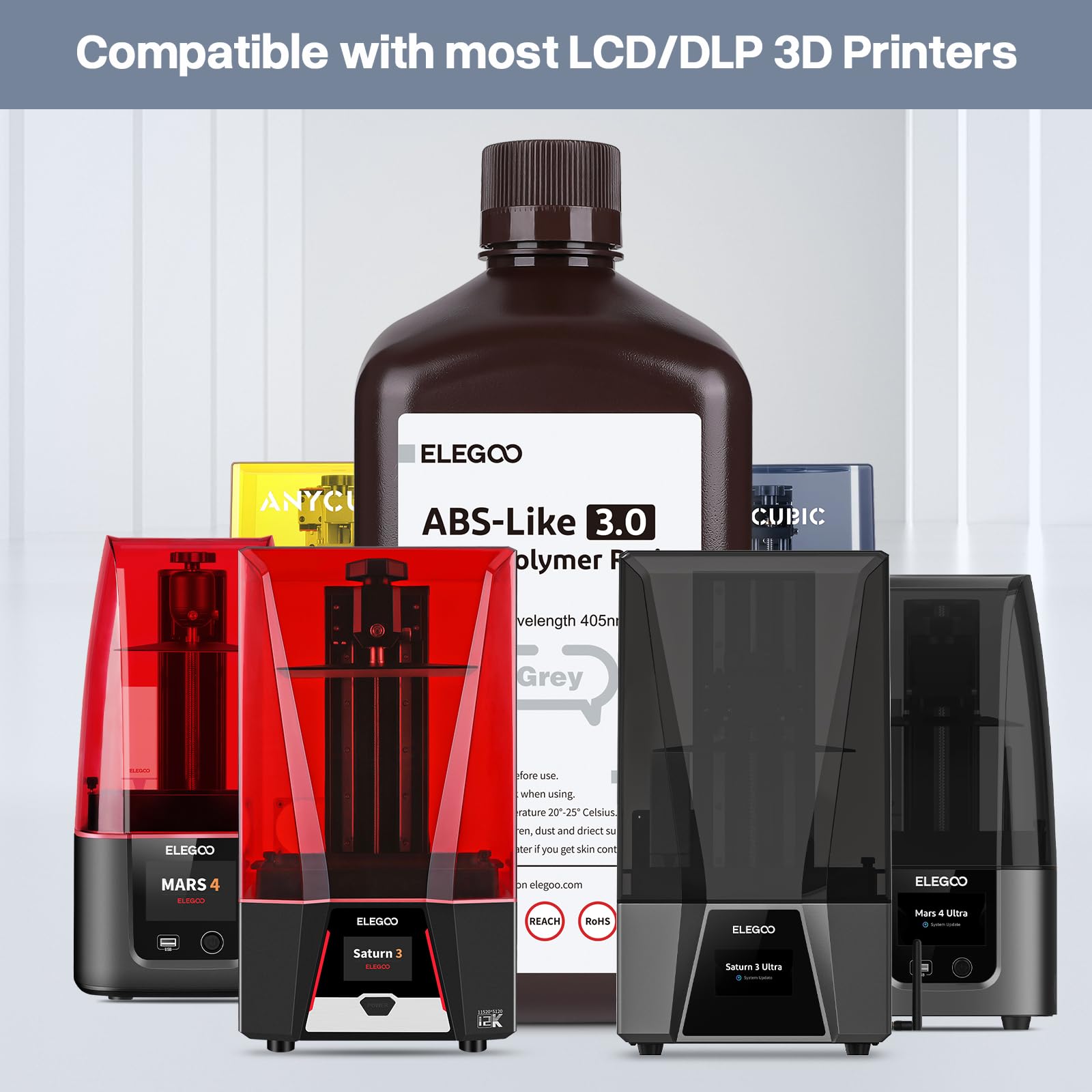 Foto 7 | Impresora 3d De Resina Elegoo Mejorada Tipo Abs 3.0, 2 Kg, Gris - Venta Internacional.