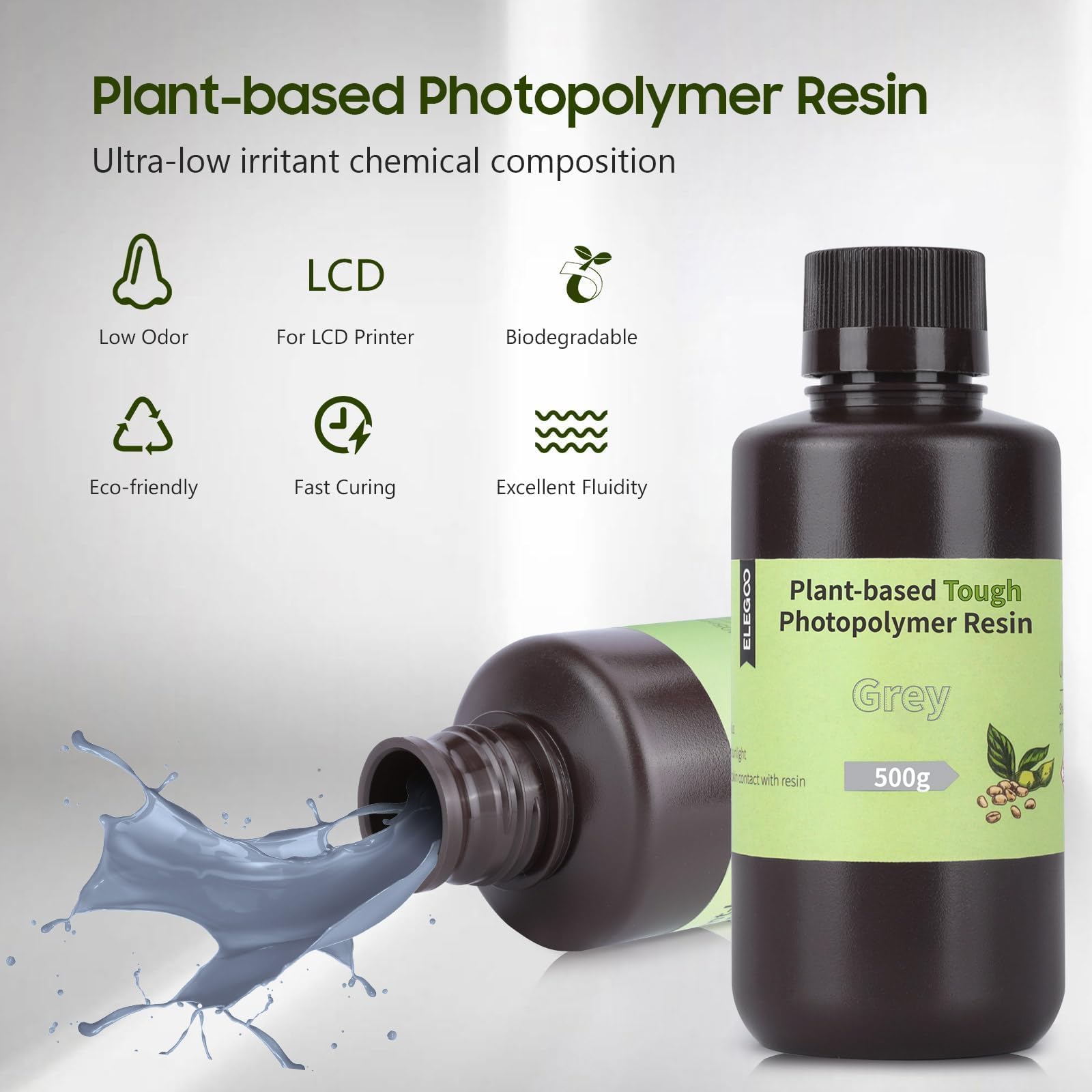 Foto 3 pulgar | Impresora 3d De Resina Elegoo, Tipo Abs, A Base De Plantas, 1 Kg, Gris, 405 Nm - Venta Internacional.