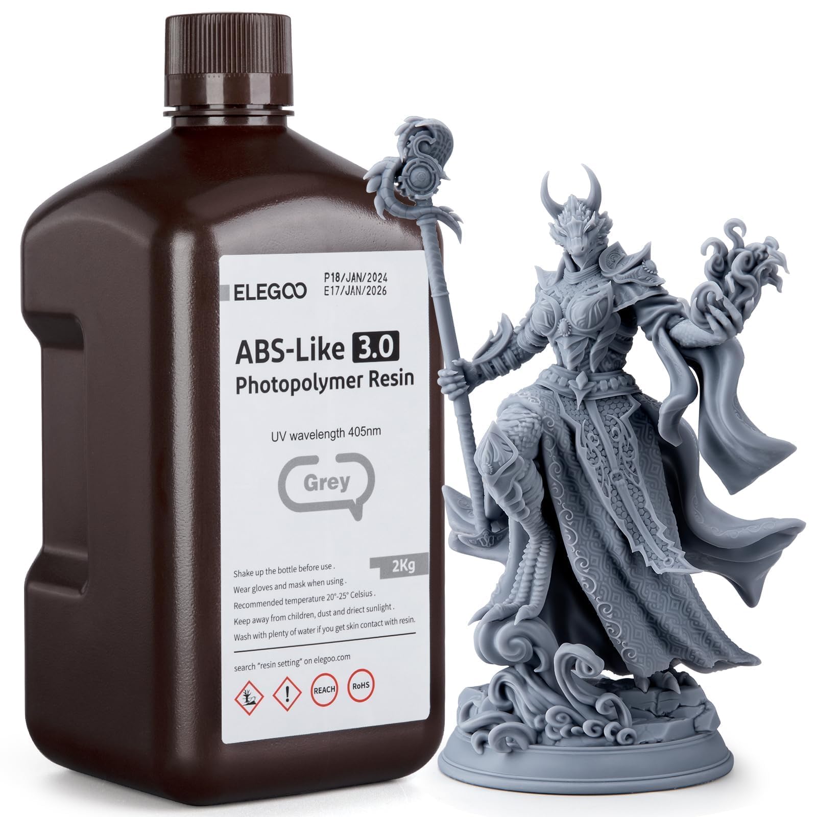 Impresora 3d De Resina Elegoo Tipo Abs 3.0 405 Nm, Curado Por Uv, 2 Kg, Gris - Venta Internacional.