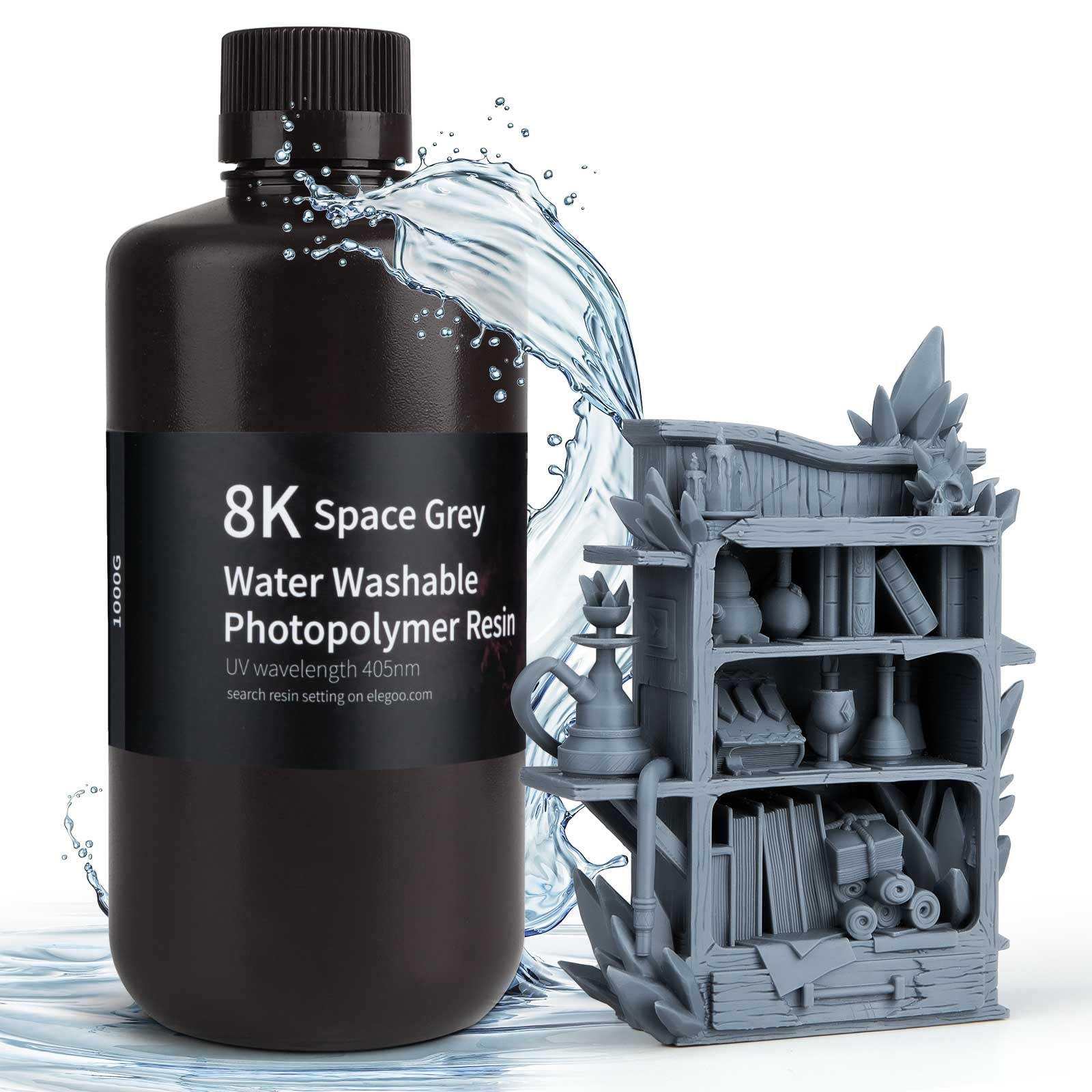Foto 2 pulgar | Impresora 3d De Resina Elegoo 8k, Lavable Con Agua, 1000 G, Color Gris Espacial - Venta Internacional.
