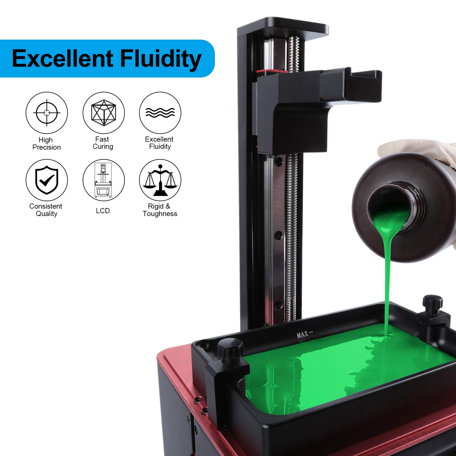 Foto 3 pulgar | Impresora 3d De Resina Elegoo, Fotopolímero Estándar, 1 Kg, 405 Nm - Venta Internacional.
