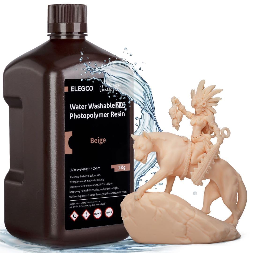 Impresora 3d De Resina Elegoo, Lavable Con Agua 2.0, 2000 G, Color Beige - Venta Internacional.