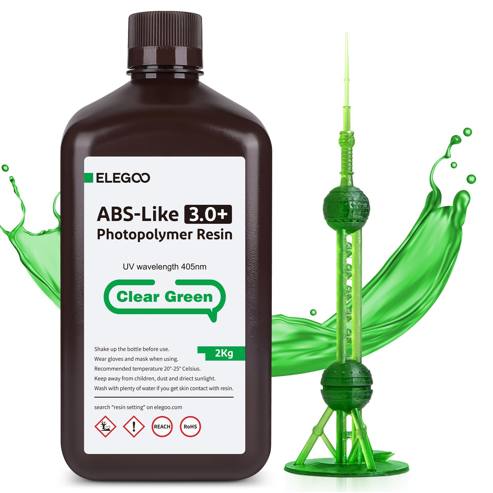 Impresora 3d De Resina Elegoo Abs-like 3.0 Plus 2000 G, Verde Transparente - Venta Internacional.