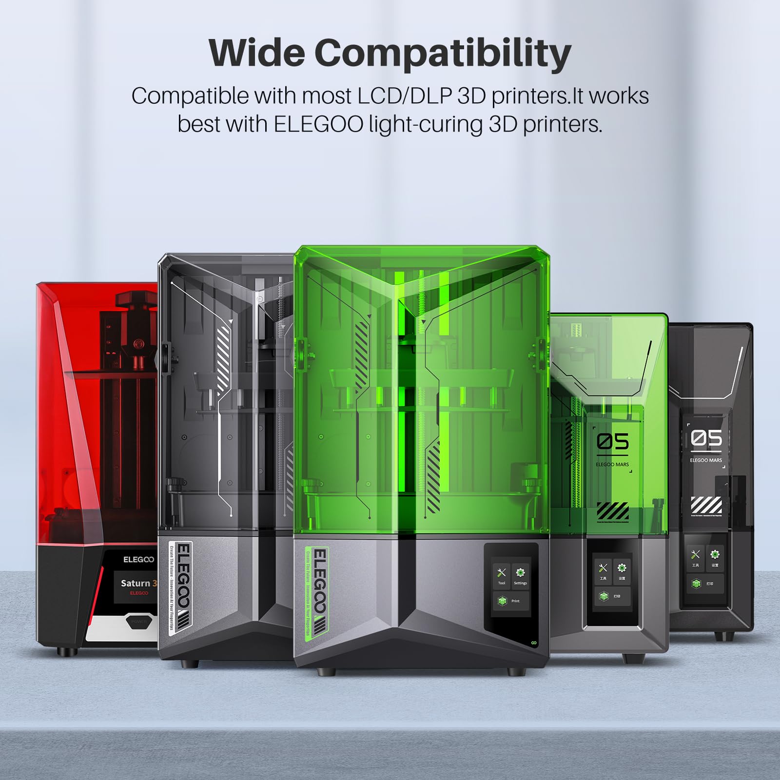 Foto 7 | Impresora 3d De Resina Elegoo Abs-like 3.0 Plus 2000 G, Verde Transparente - Venta Internacional.