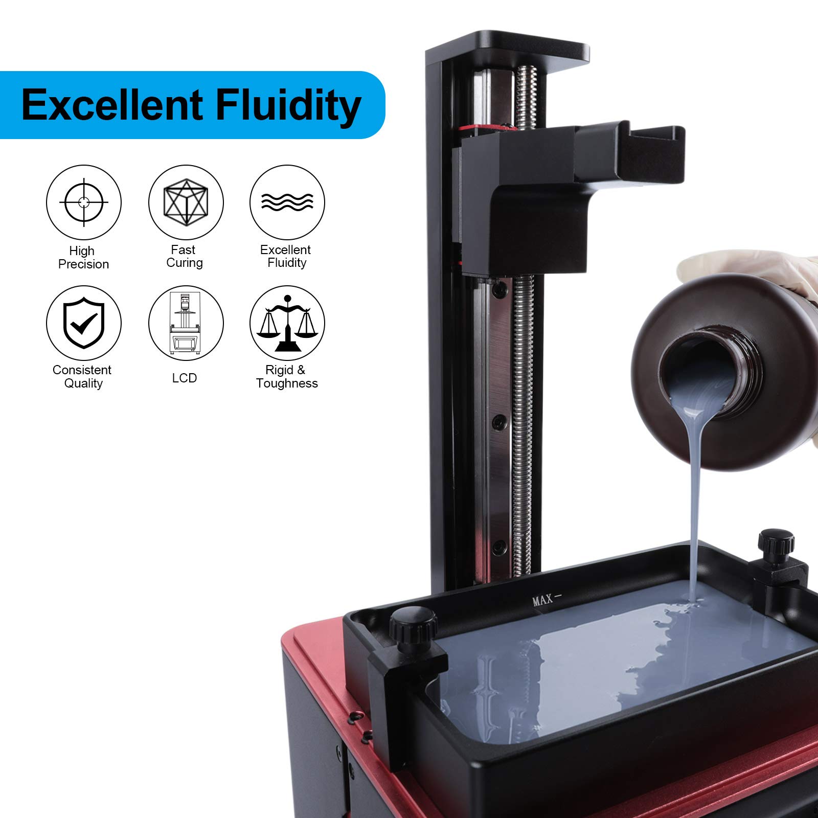 Foto 2 | Impresora 3d De Resina Elegoo Standard Lcd 405nm Uv 1l Gris - Venta Internacional.