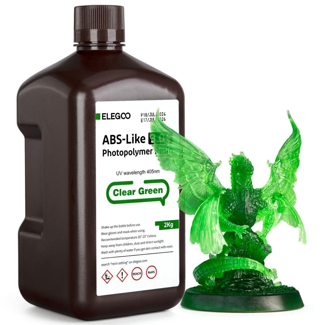 Impresora 3d De Resina Elegoo Tipo Abs 3.0+, Verde Transparente, 2 Kg - Venta Internacional.