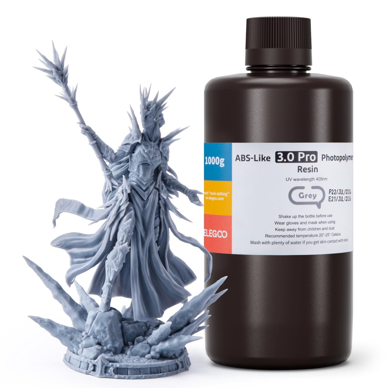 Foto 2 pulgar | Resina Para Impresión 3d Elegoo Abs Like Resin 3.0 Pro 1000g Gris - Venta Internacional.