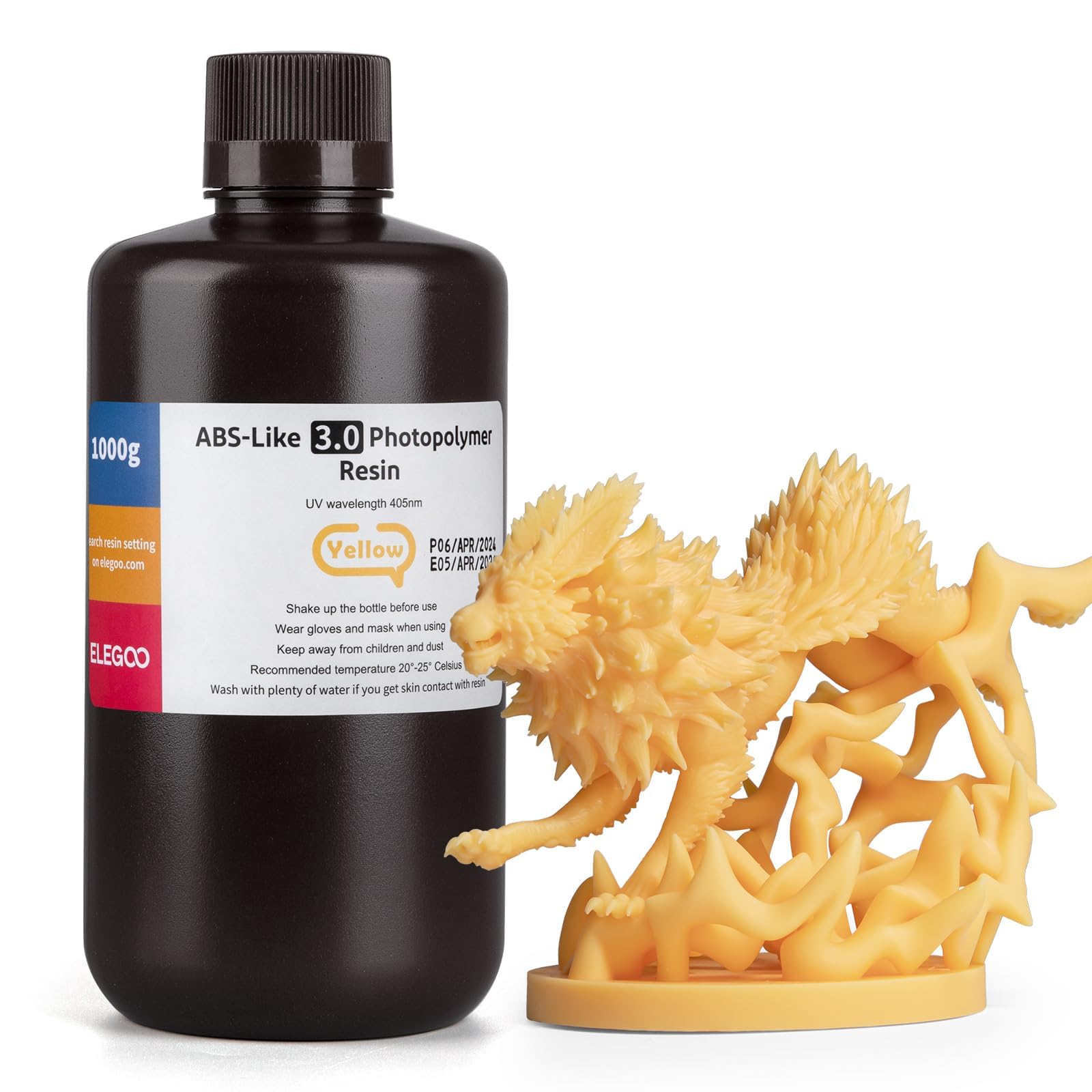 Foto 2 pulgar | Resina Para Impresora 3d Elegoo Tipo Abs 3.0 405 Nm, Curado Por Uv, 1 Kg - Venta Internacional.