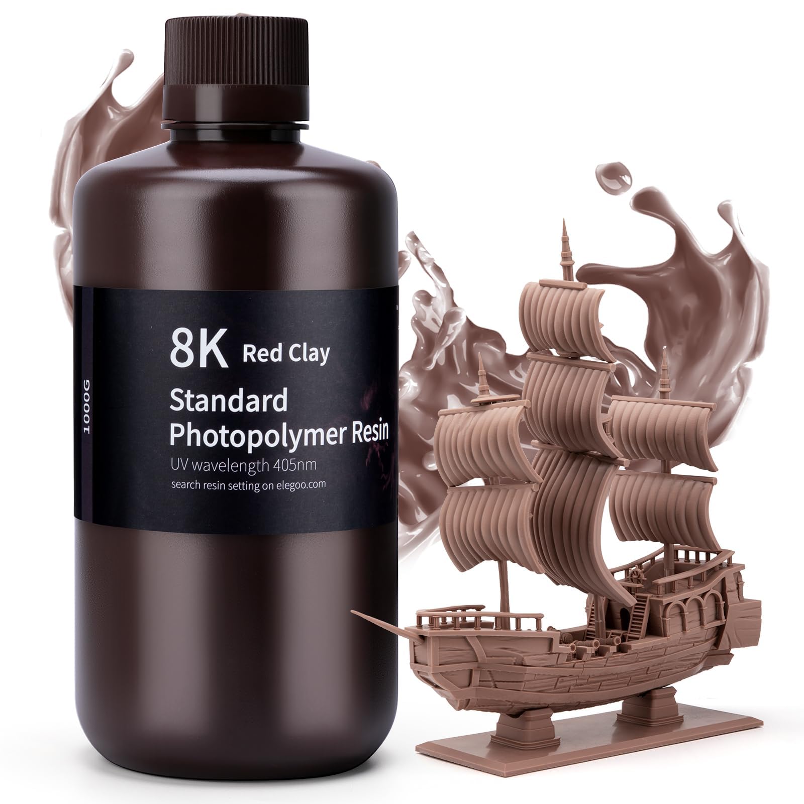 Foto 1 | Resina Elegoo 8k Standard Para Impresión 3d  1000 G  Arcilla Roja - Venta Internacional.