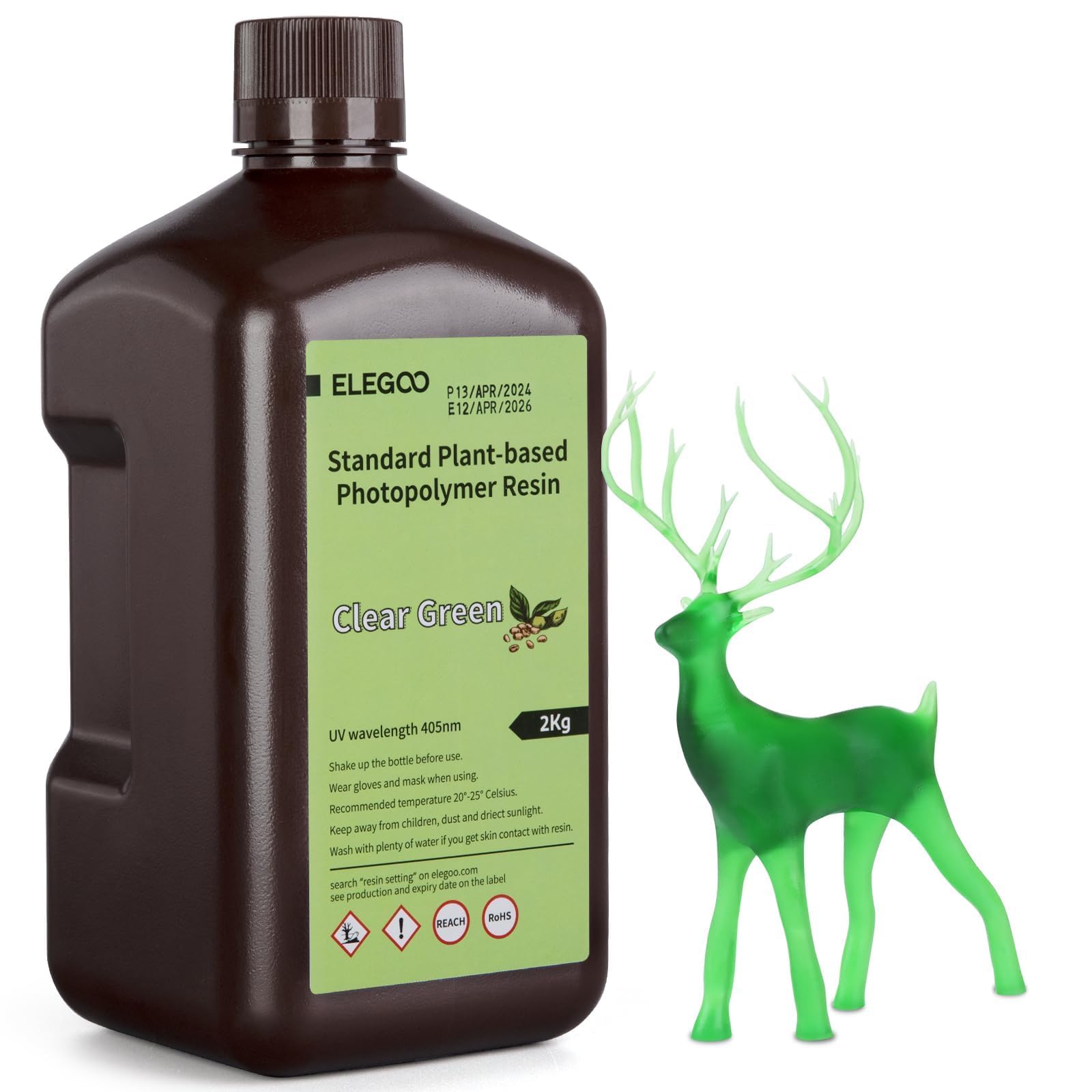 Foto 1 | Impresora 3d De Resina Elegoo Standard A Base De Plantas  2 Kg  Color Verde Transparente - Venta Internacional.