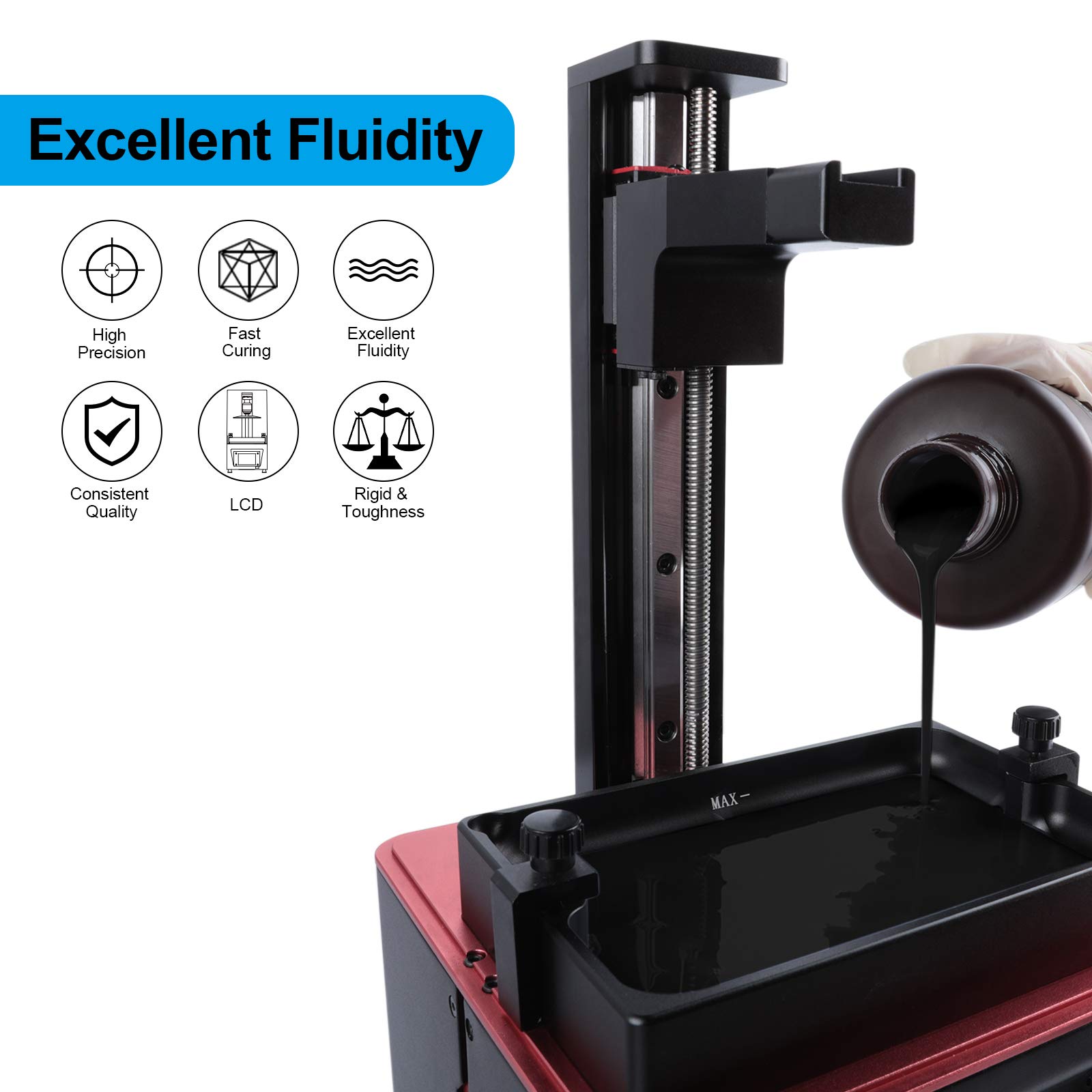 Foto 2 | Impresora 3d De Resina Elegoo Standard Lcd 405nm Uv 1l Negra - Venta Internacional.