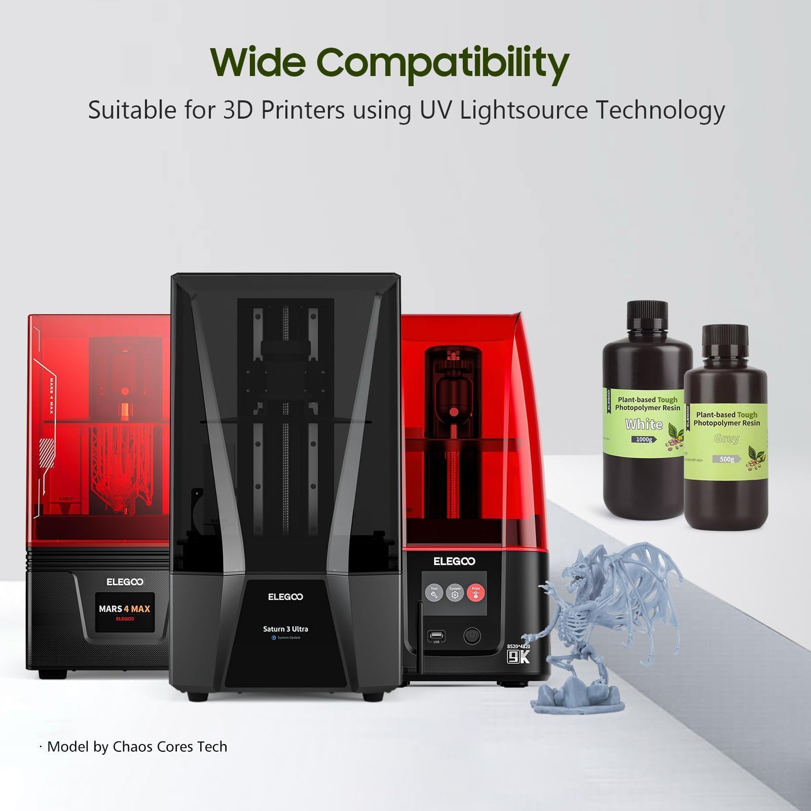 Foto 5 | Impresora 3d De Resina Elegoo  Similar Al Abs  A Base De Plantas  1000 G  Verde Transparente - Venta Internacional.