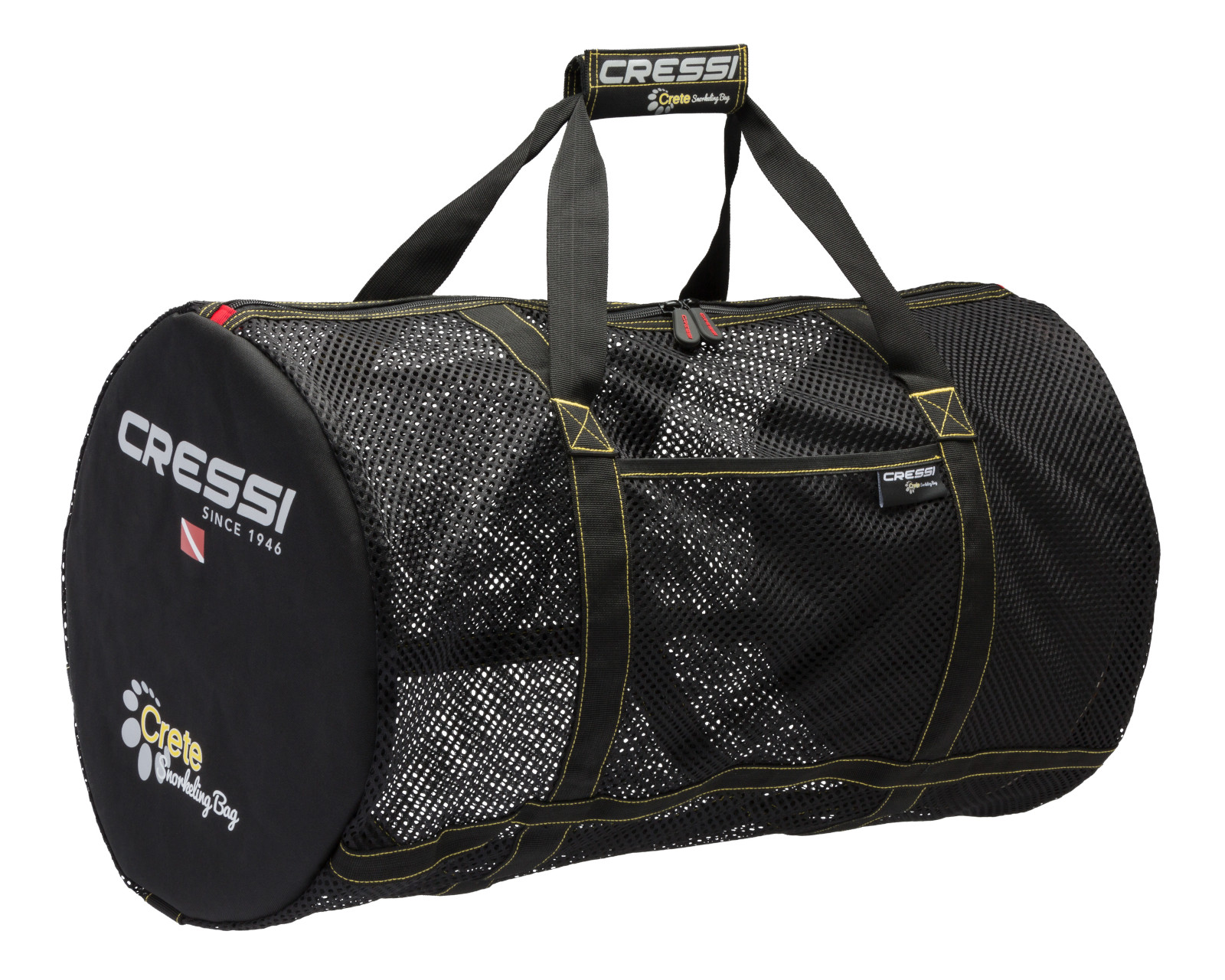 Foto 1 | Bolsa Cressi Crete color Negro/Amarillo de Malla para Buceo y Snorkeling