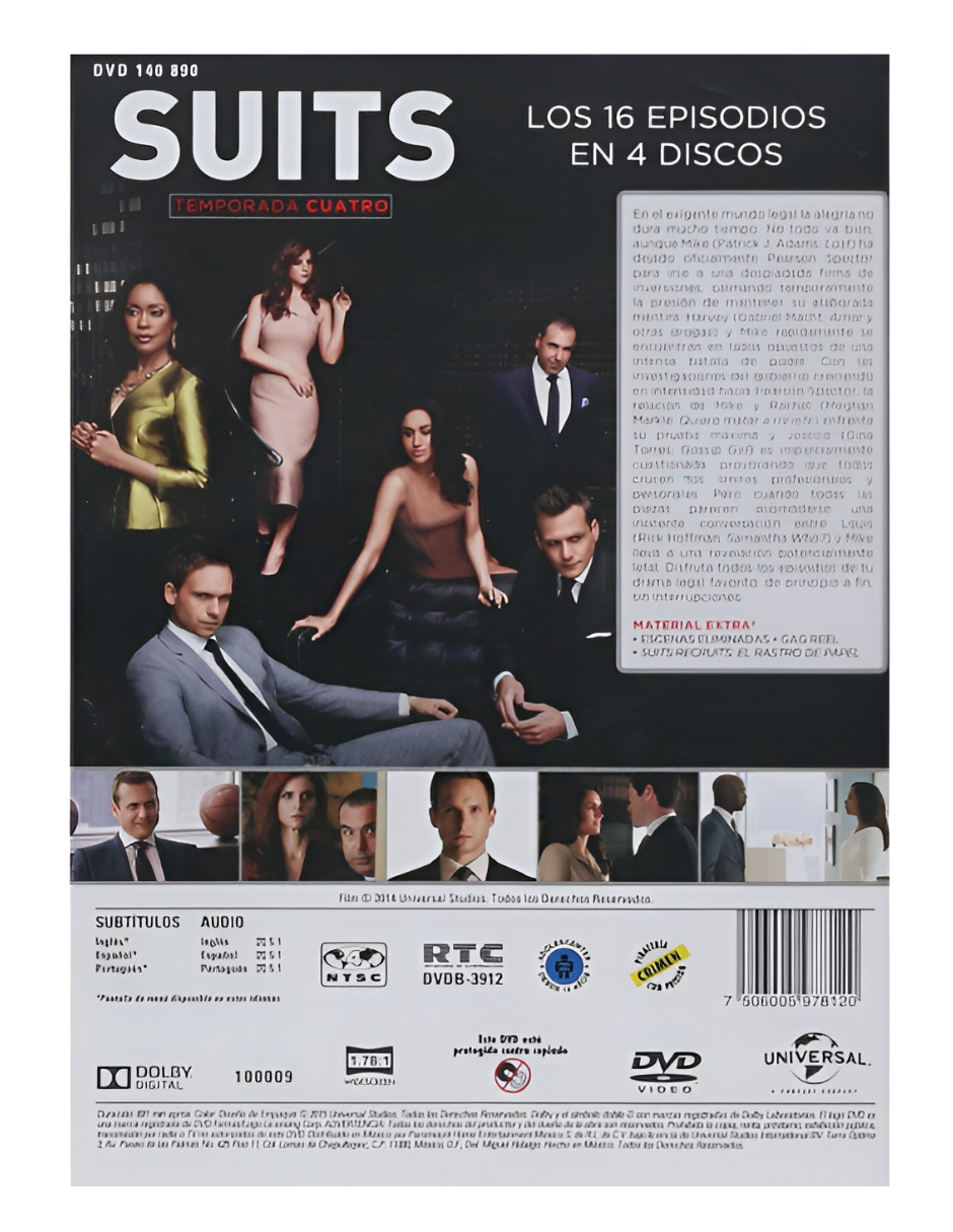 Foto 3 pulgar | Temporada 4 de Suits en DVD