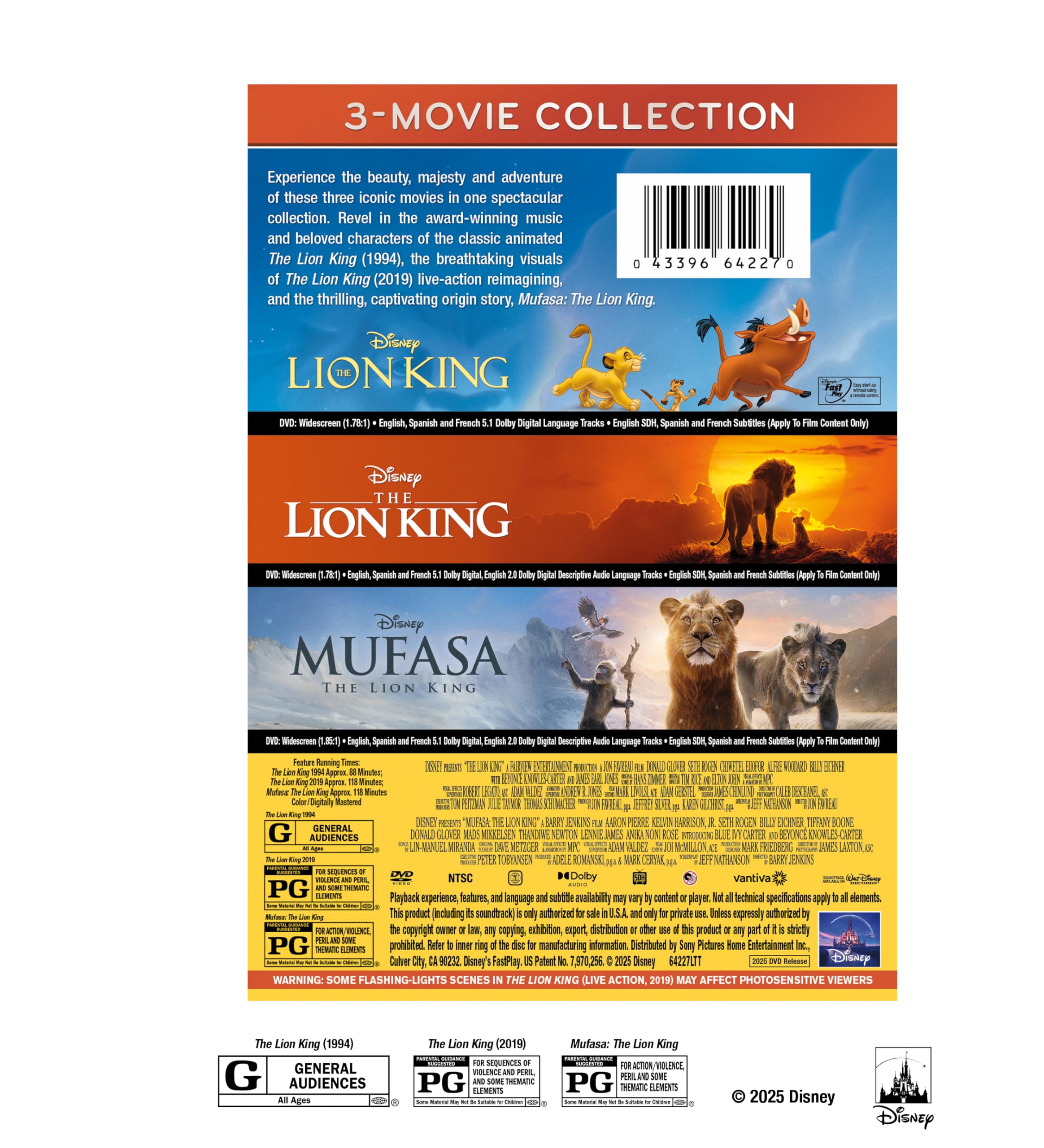 Foto 3 pulgar | Dvd Disney El Rey León (1994) /el Rey León (2019) /muf - Venta Internacional.