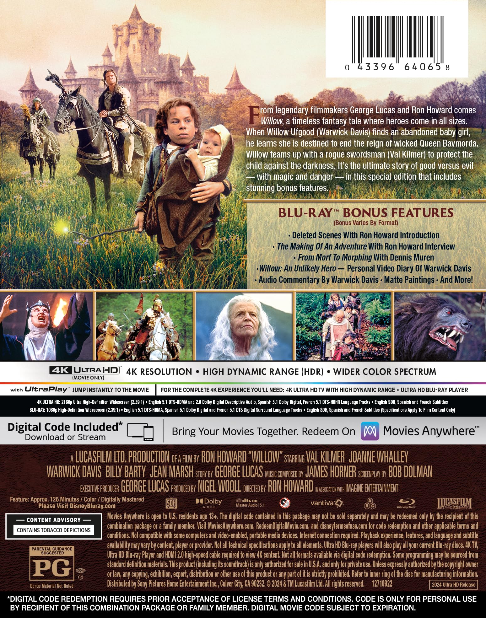 Foto 4 pulgar | Blu-ray Willow 4k + Digital Disney - Venta Internacional.