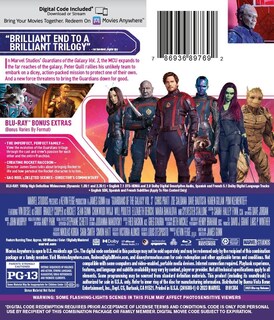 Foto 2 | Blu-ray Guardianes De La Galaxia: Vol 3 - Venta Internacional.