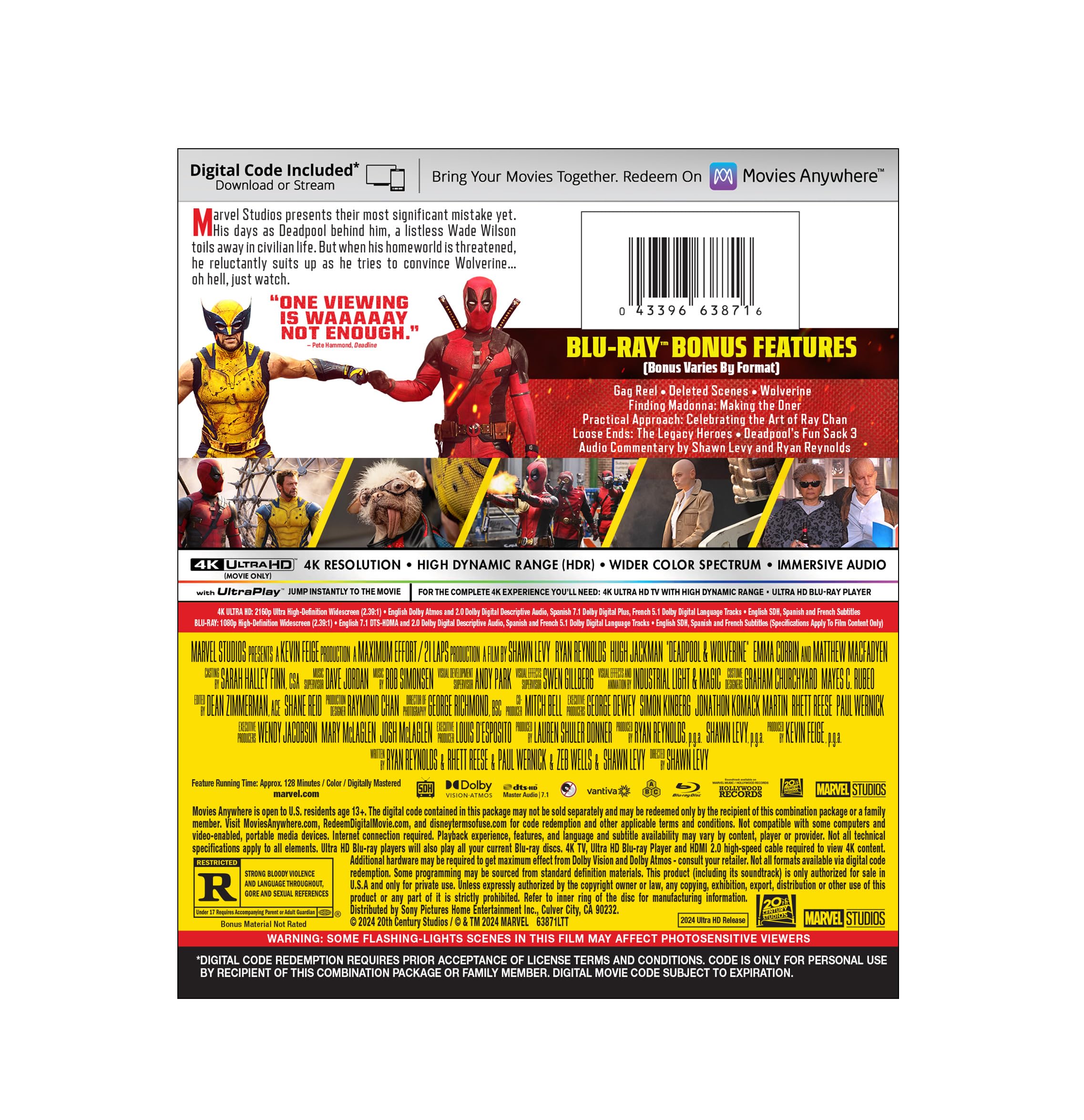 Foto 3 pulgar | Blu-ray Deadpool Y Wolverine Combinado Uhd/bd + Digital - Venta Internacional.